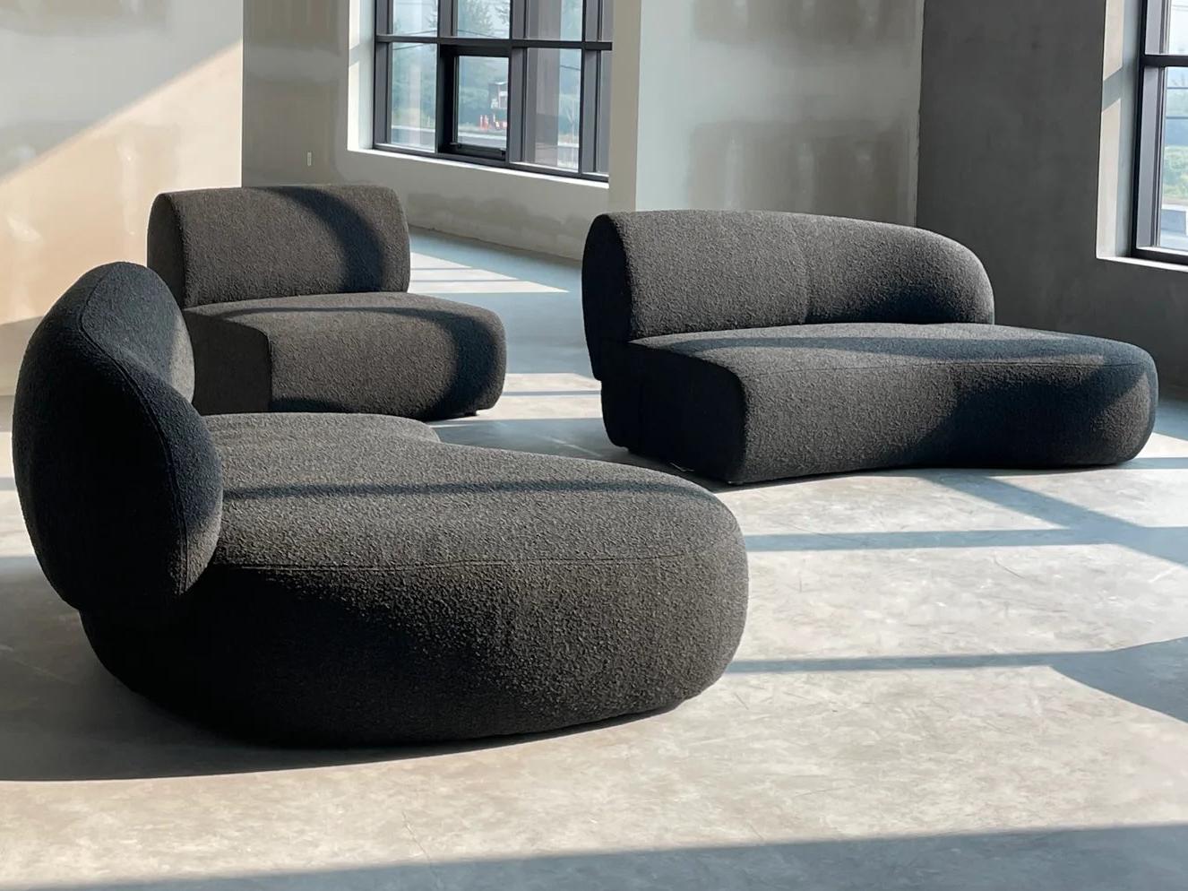 Mobital Moritz Gray Upholstered Sectional Sofa