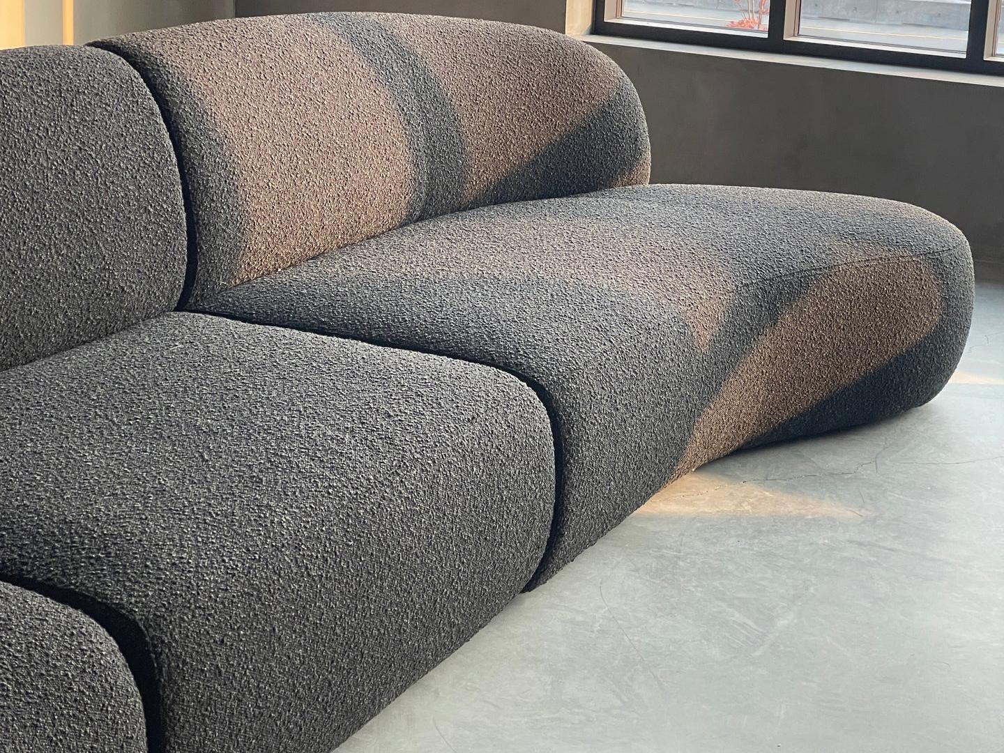 Mobital Moritz Gray Upholstered Sectional Sofa