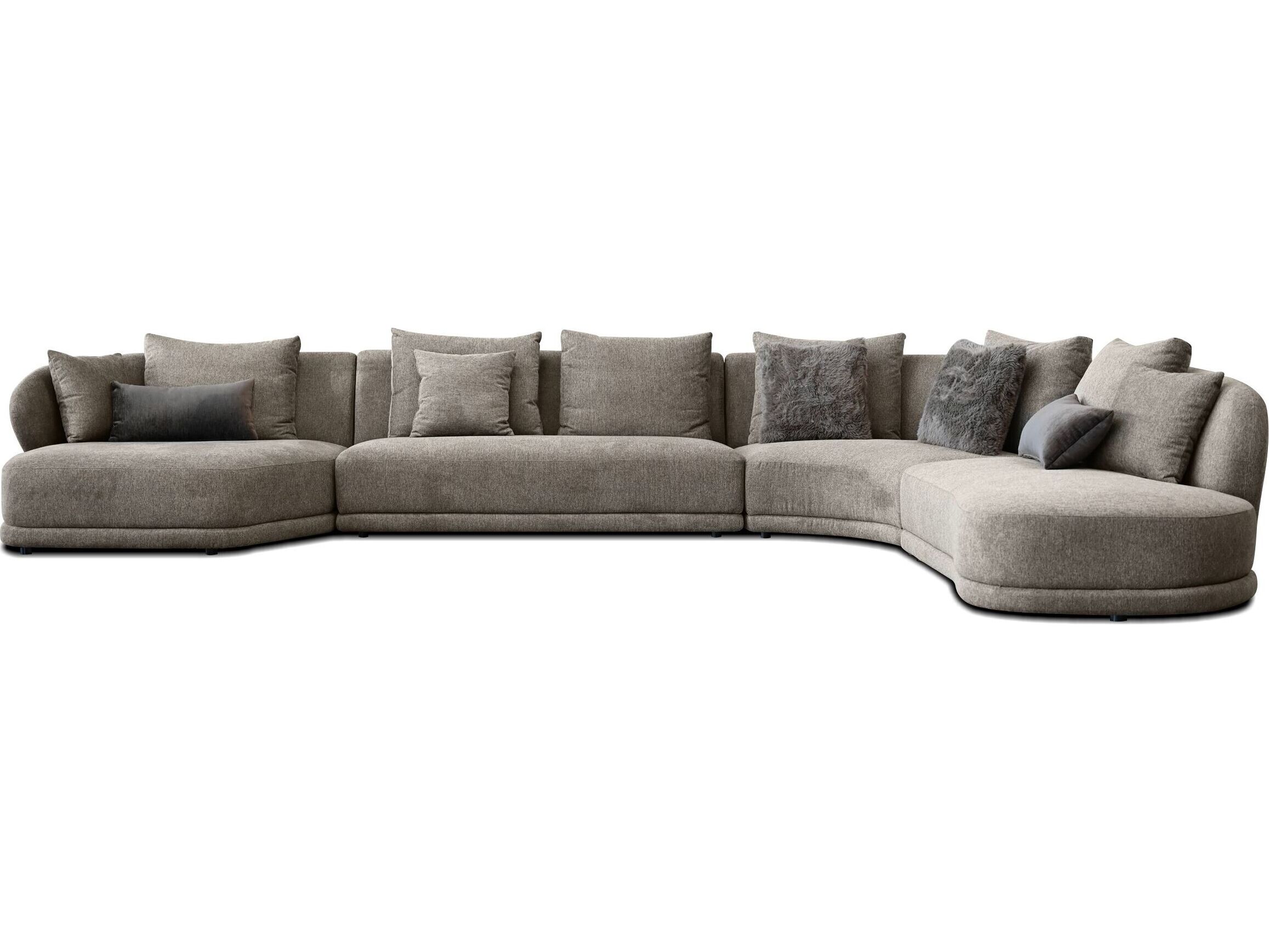 Mobital Voltaire Brown Upholstered Sectional Sofa