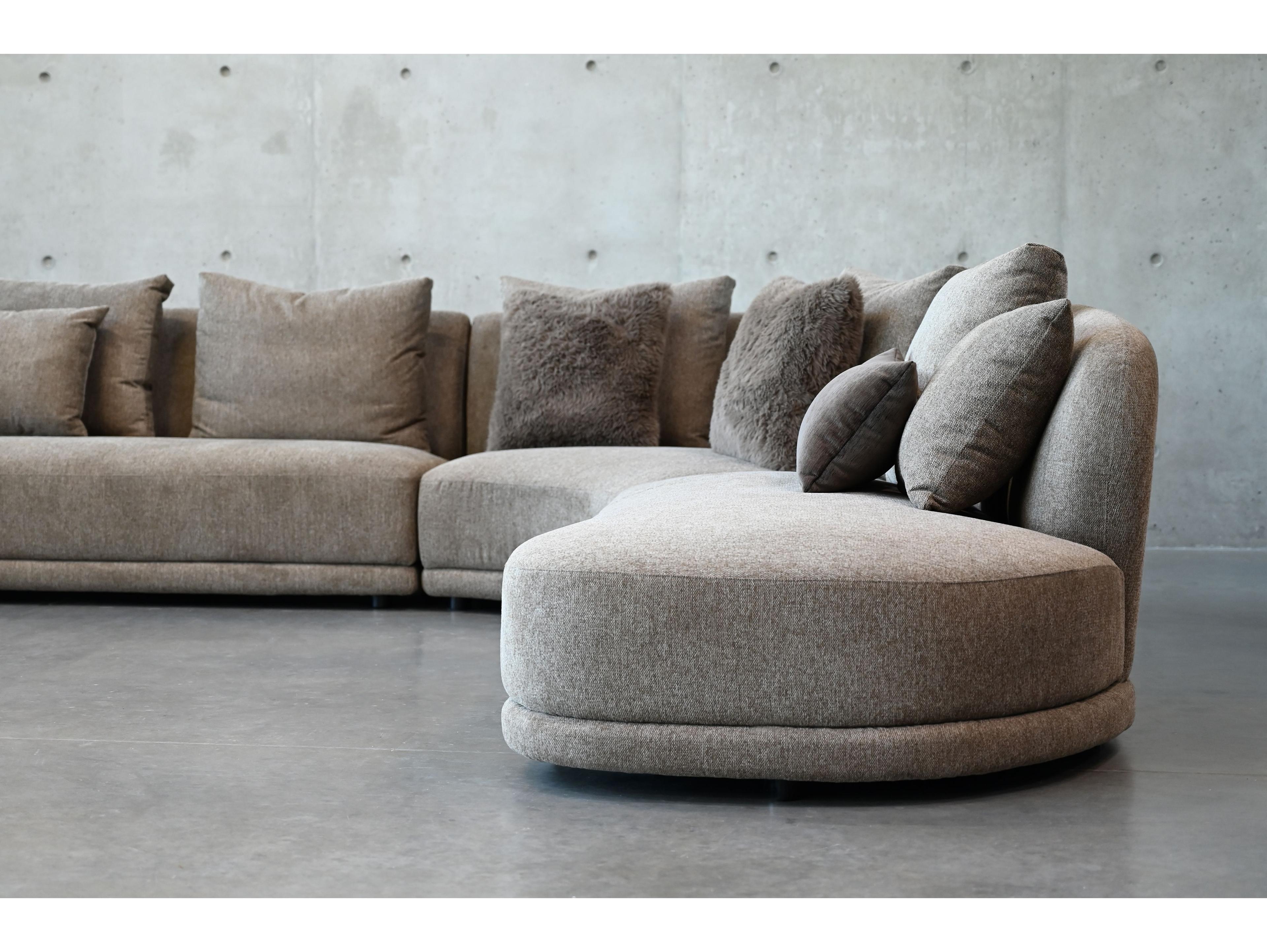 Mobital Voltaire Brown Upholstered Sectional Sofa