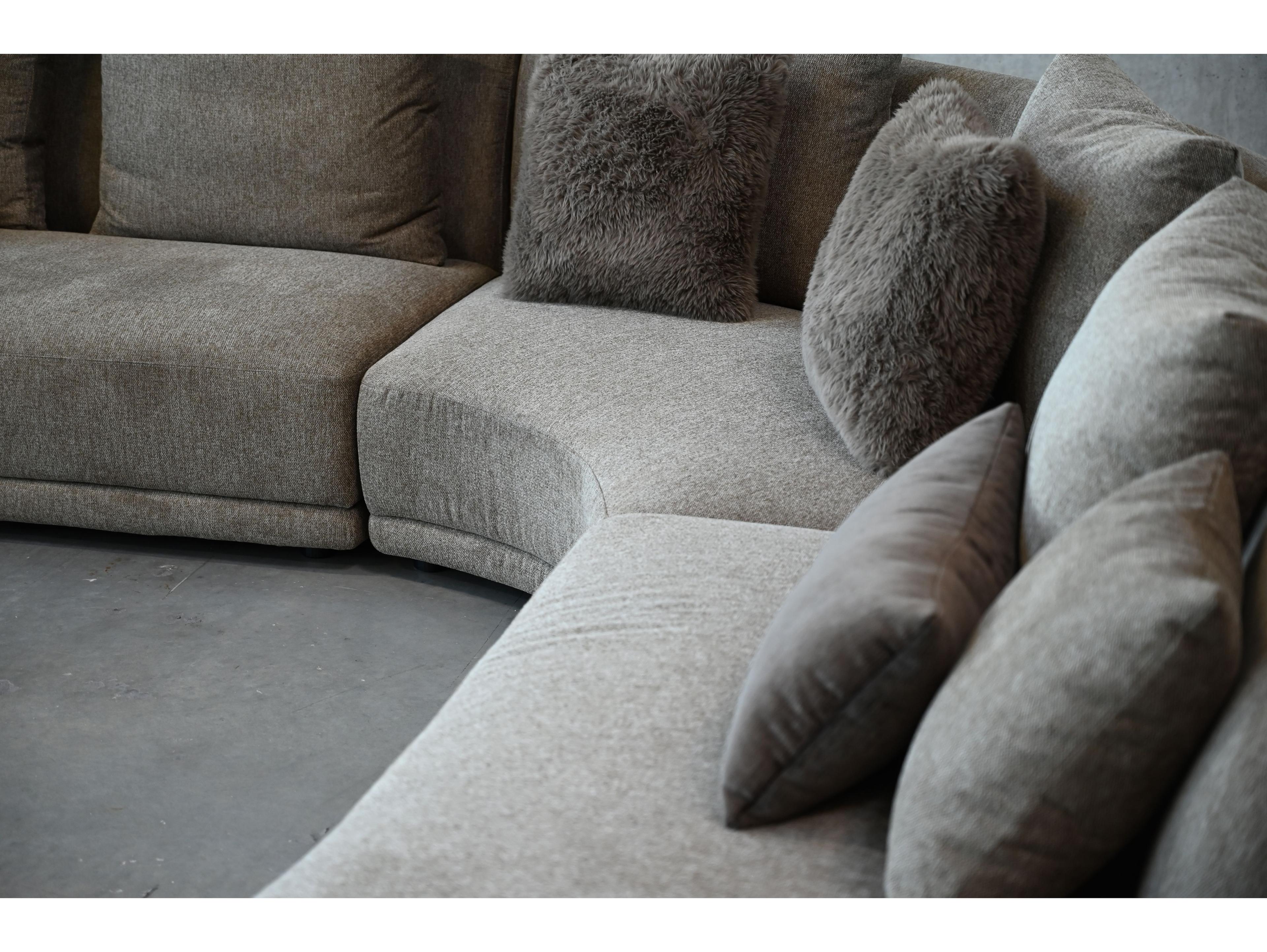 Mobital Voltaire Brown Upholstered Sectional Sofa