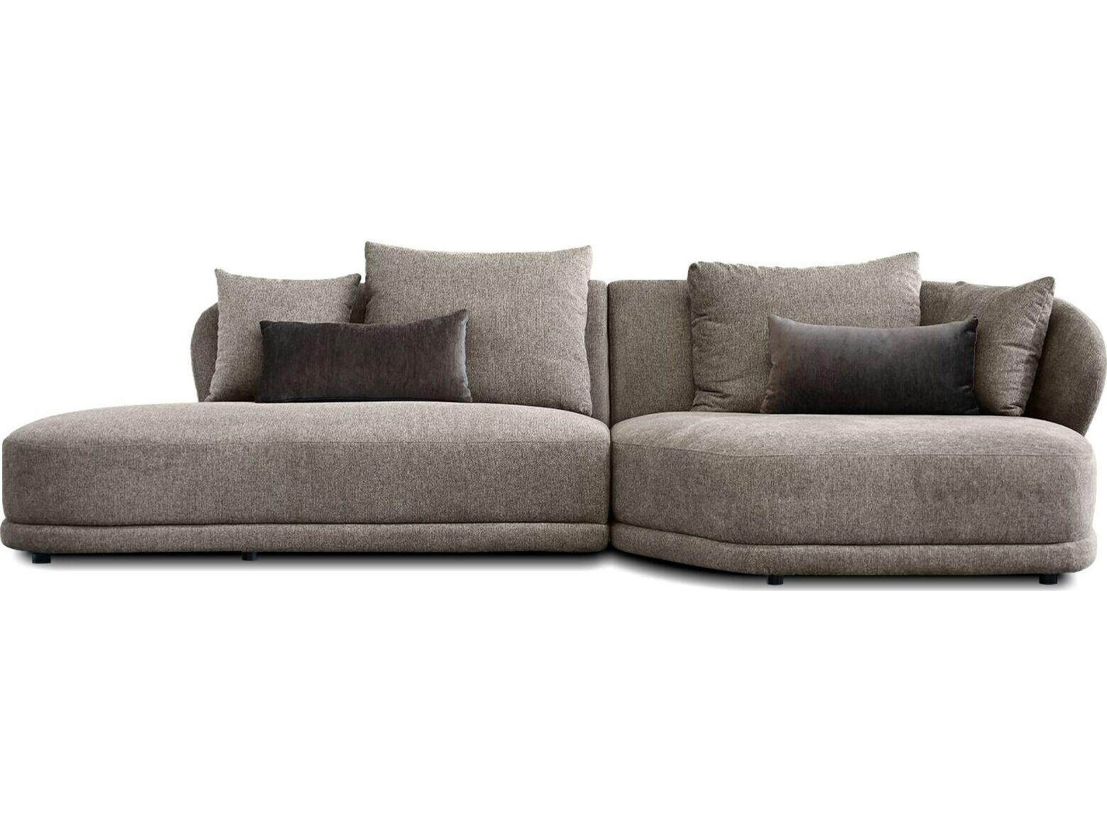 Mobital Voltaire Brown Upholstered Sectional Sofa