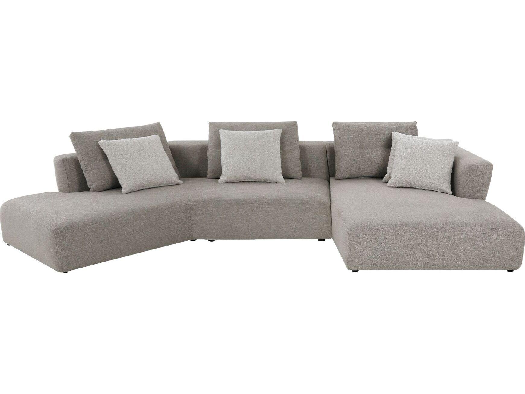 Mobital Como Beige Upholstered Sectional Sofa