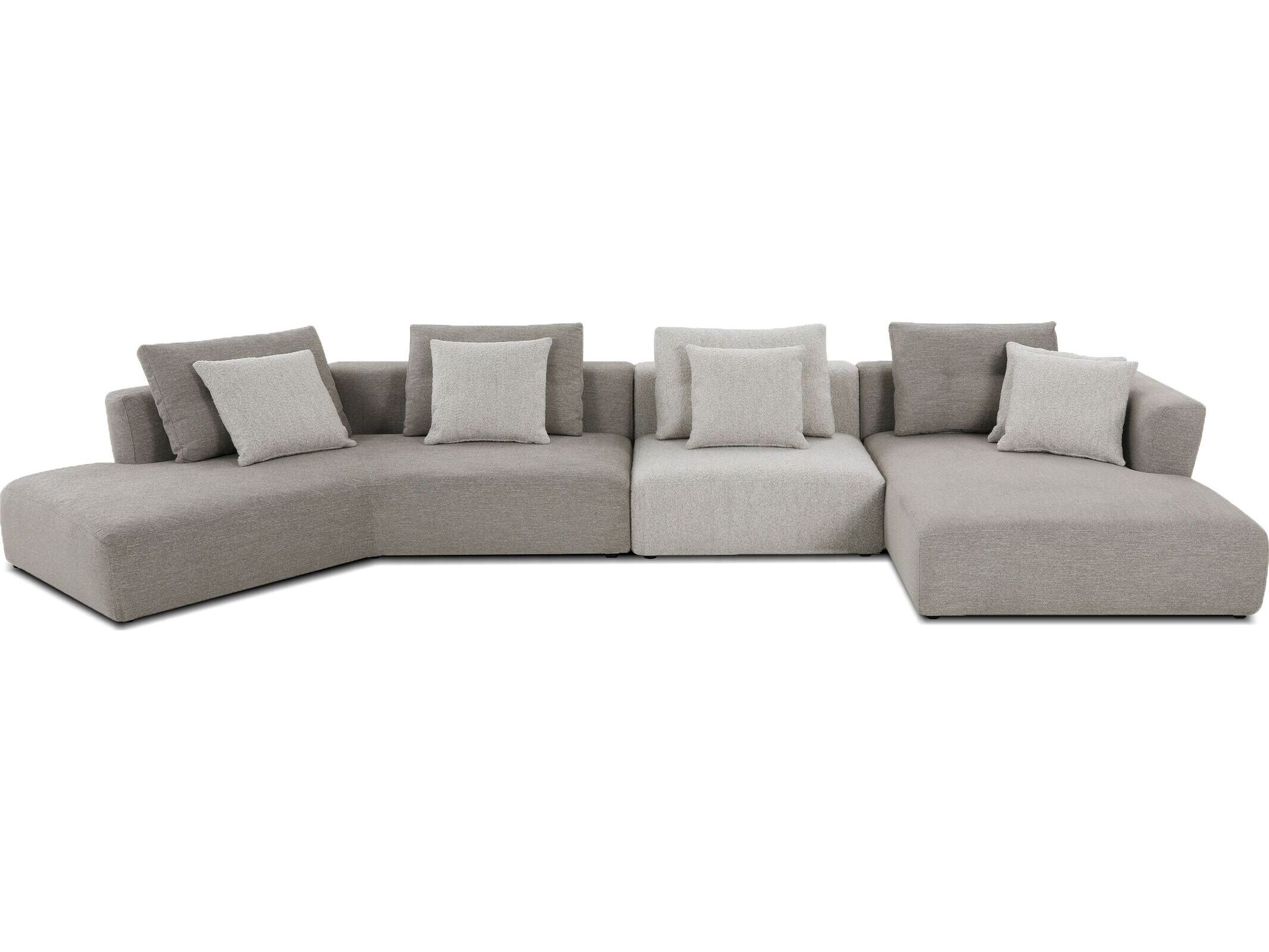 Mobital Como Beige Upholstered Sectional Sofa
