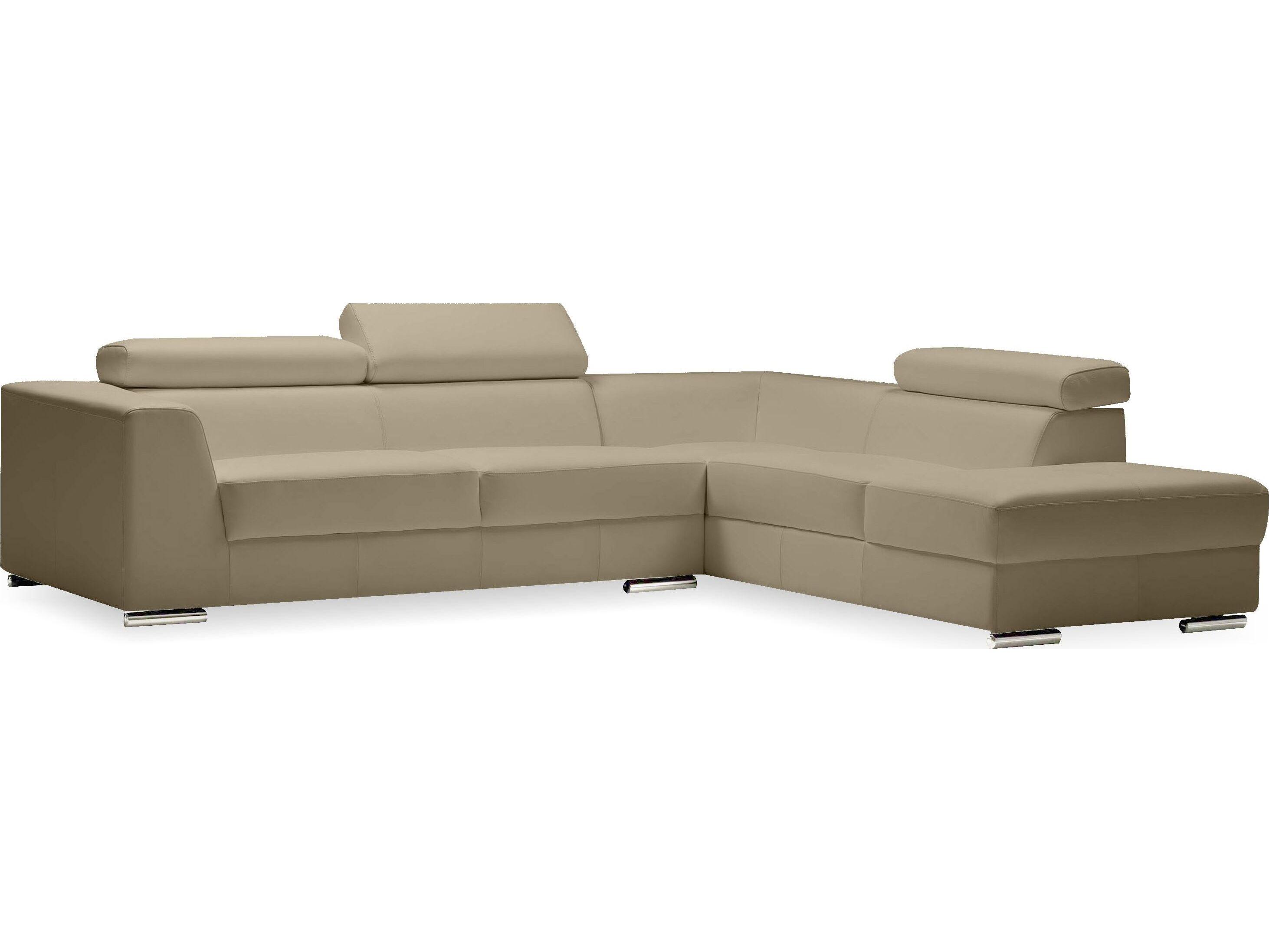 Mobital Icon Beige Leather Sectional Sofa