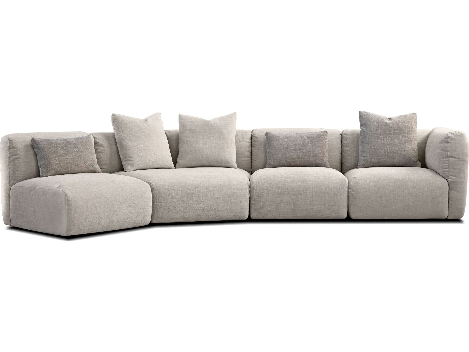 Mobital Maarten Gray Upholstered Sectional Sofa
