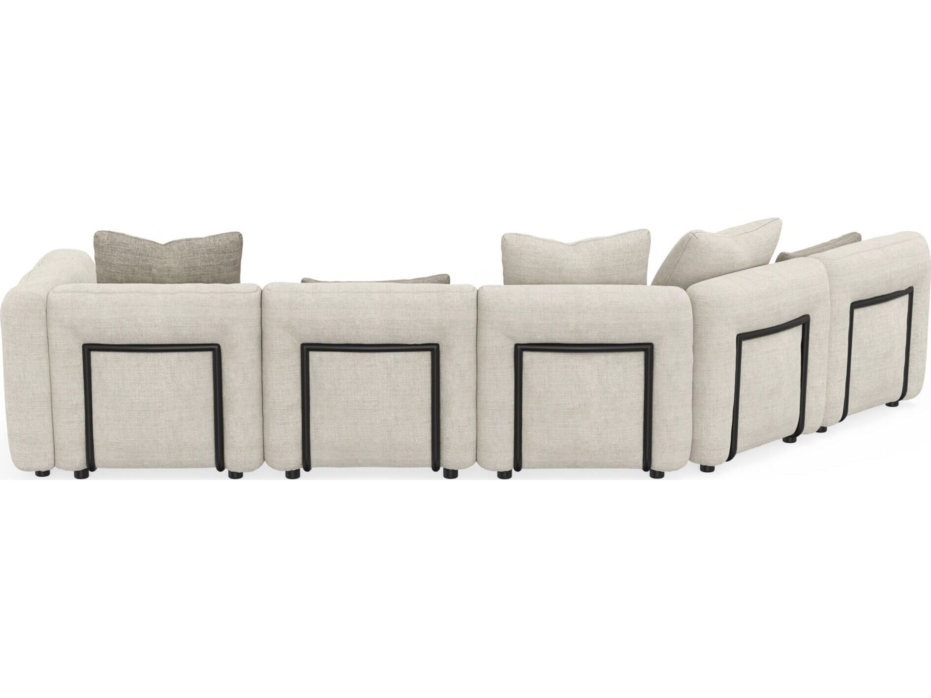 Mobital Maarten Gray Upholstered Sectional Sofa