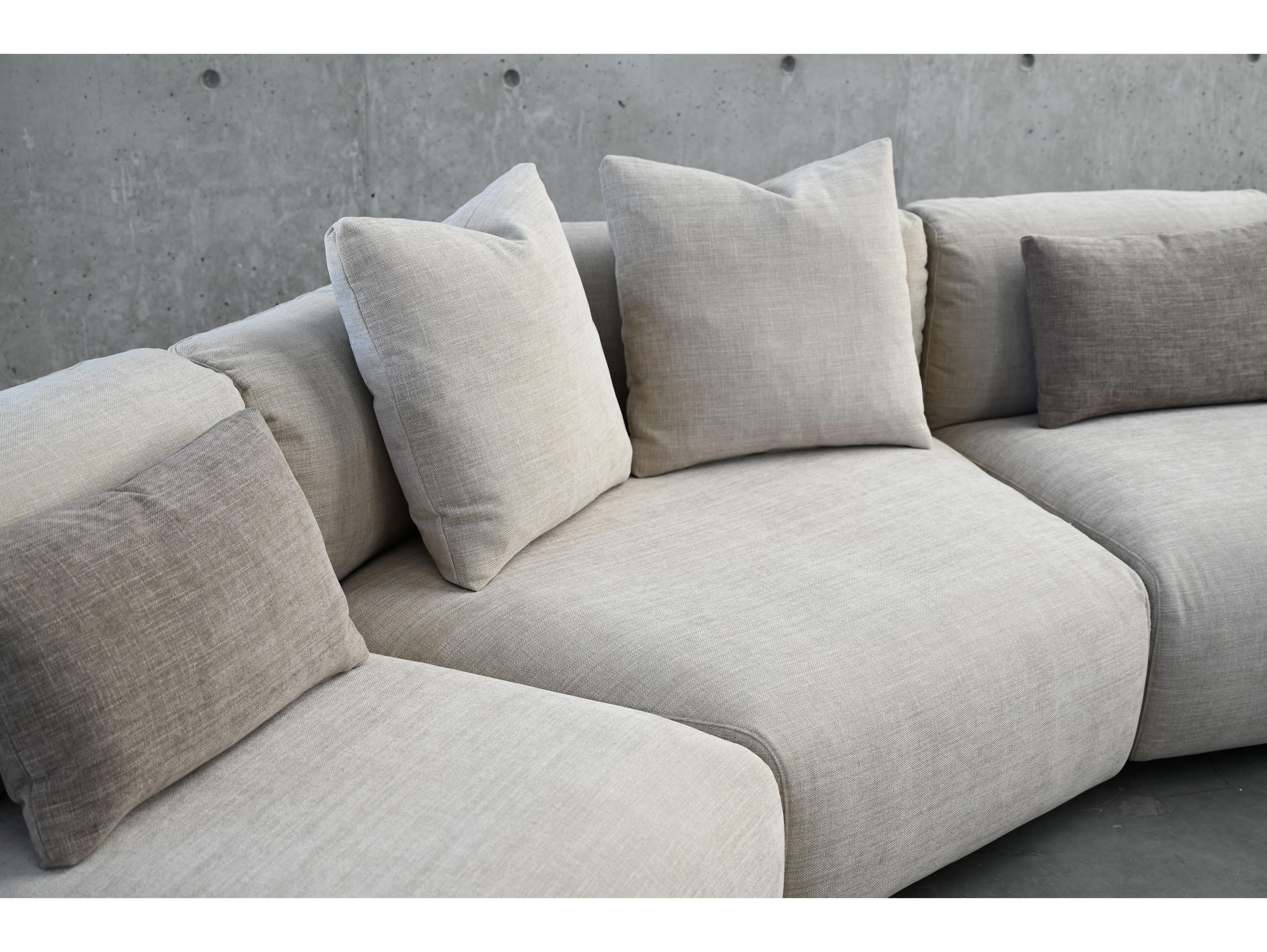 Mobital Maarten Gray Upholstered Sectional Sofa