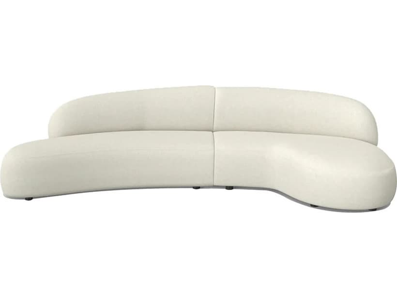 Mobital Moritz White Upholstered Sectional Sofa