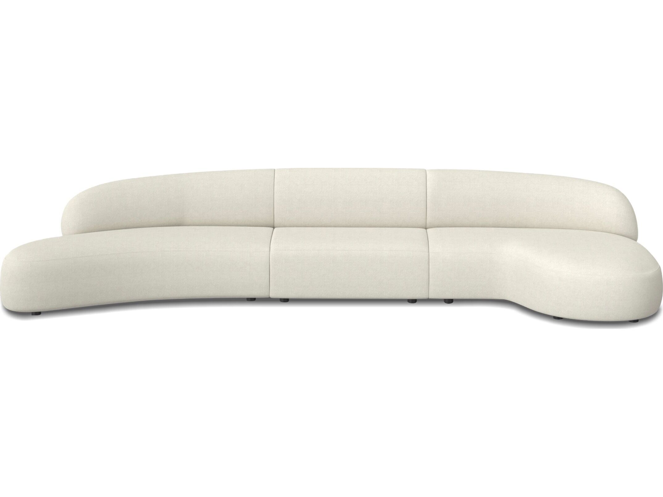 Mobital Moritz White Upholstered Sectional Sofa
