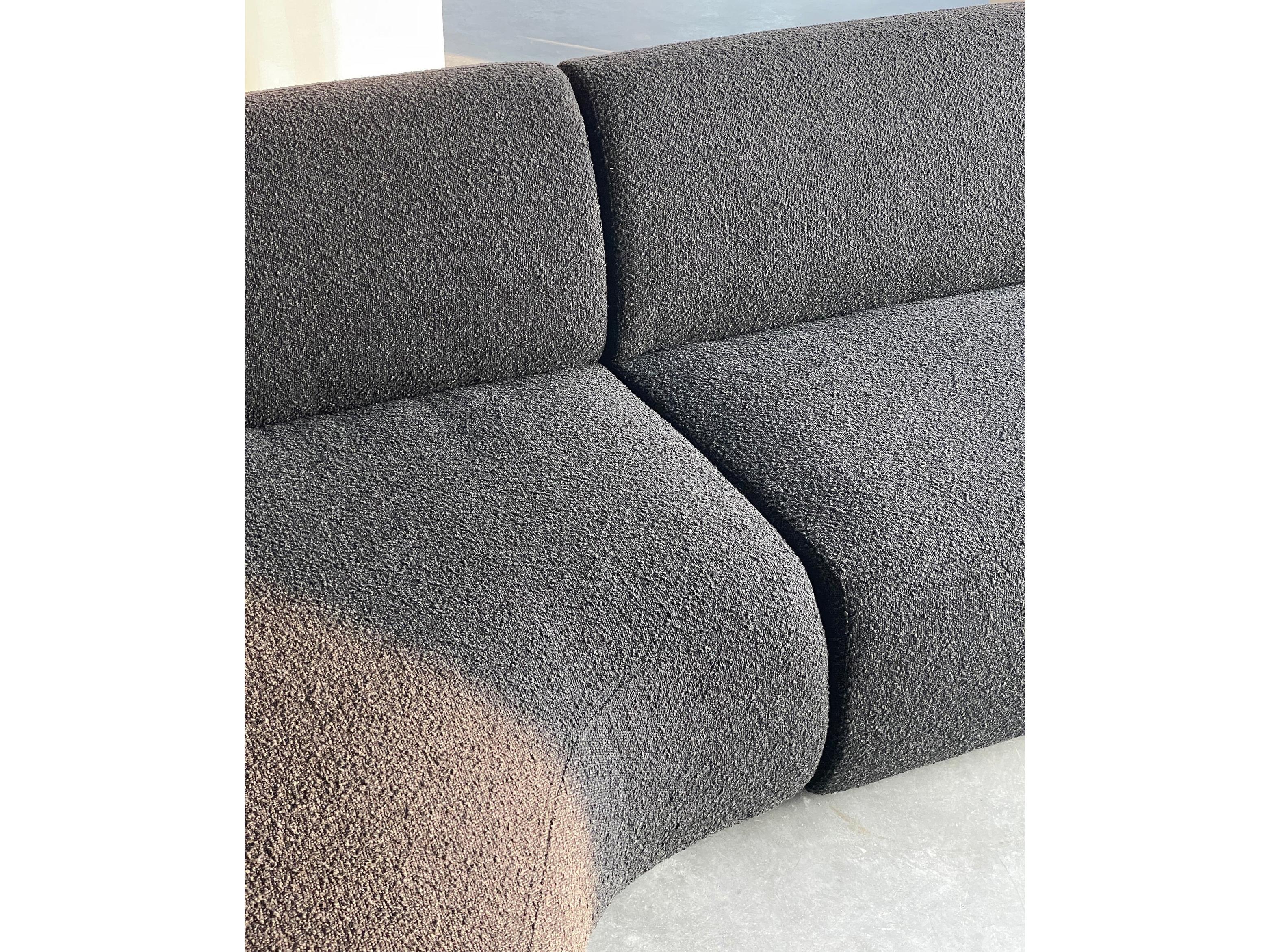 Mobital Moritz Gray Upholstered Sectional Sofa
