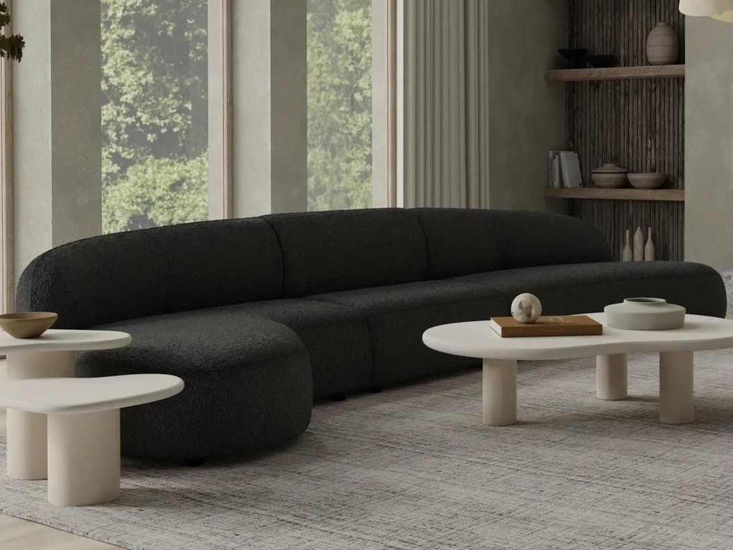 Mobital Moritz Gray Upholstered Sectional Sofa