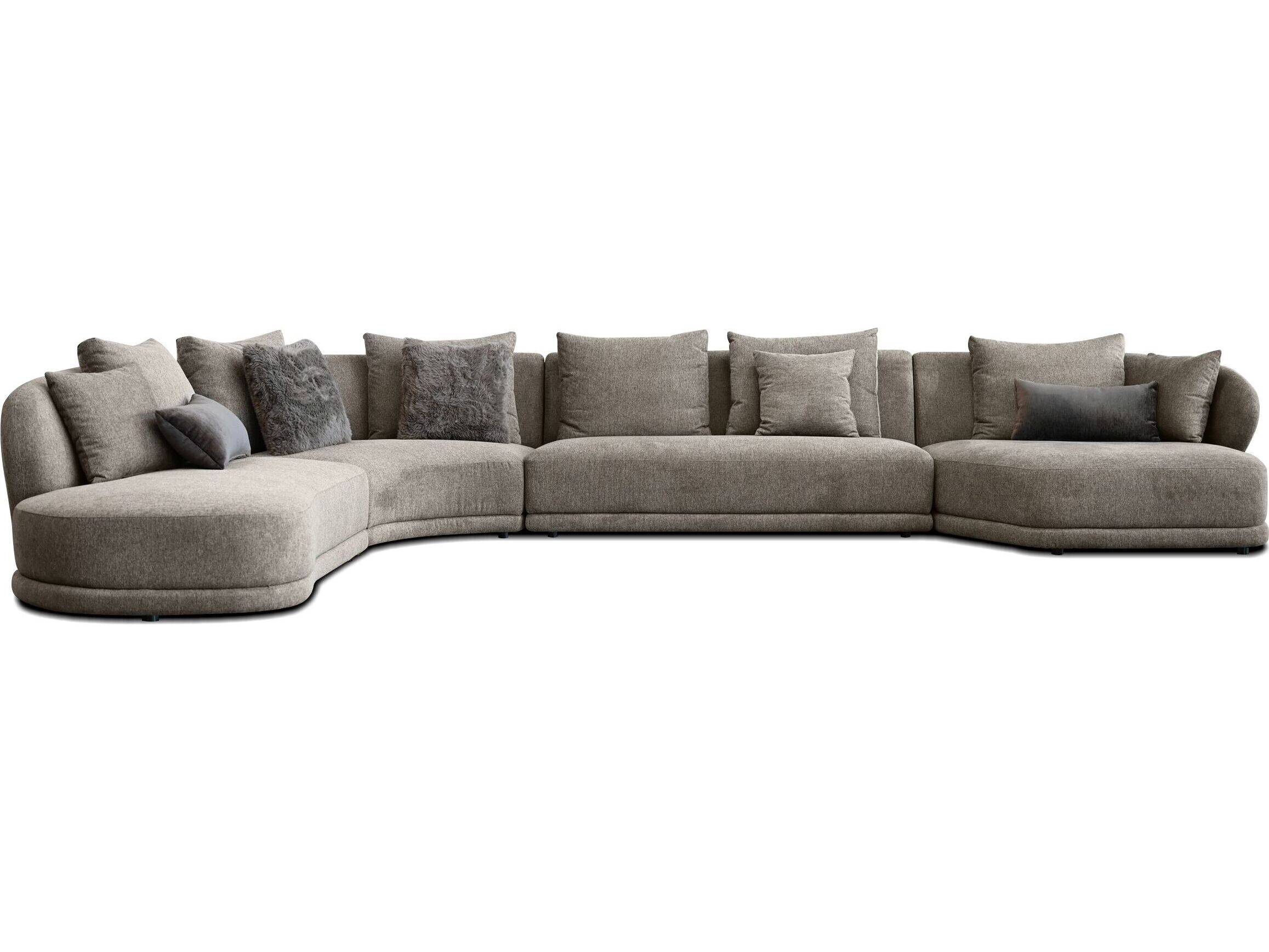 Mobital Voltaire Brown Right Side Facing Upholstered Sectional Sofa