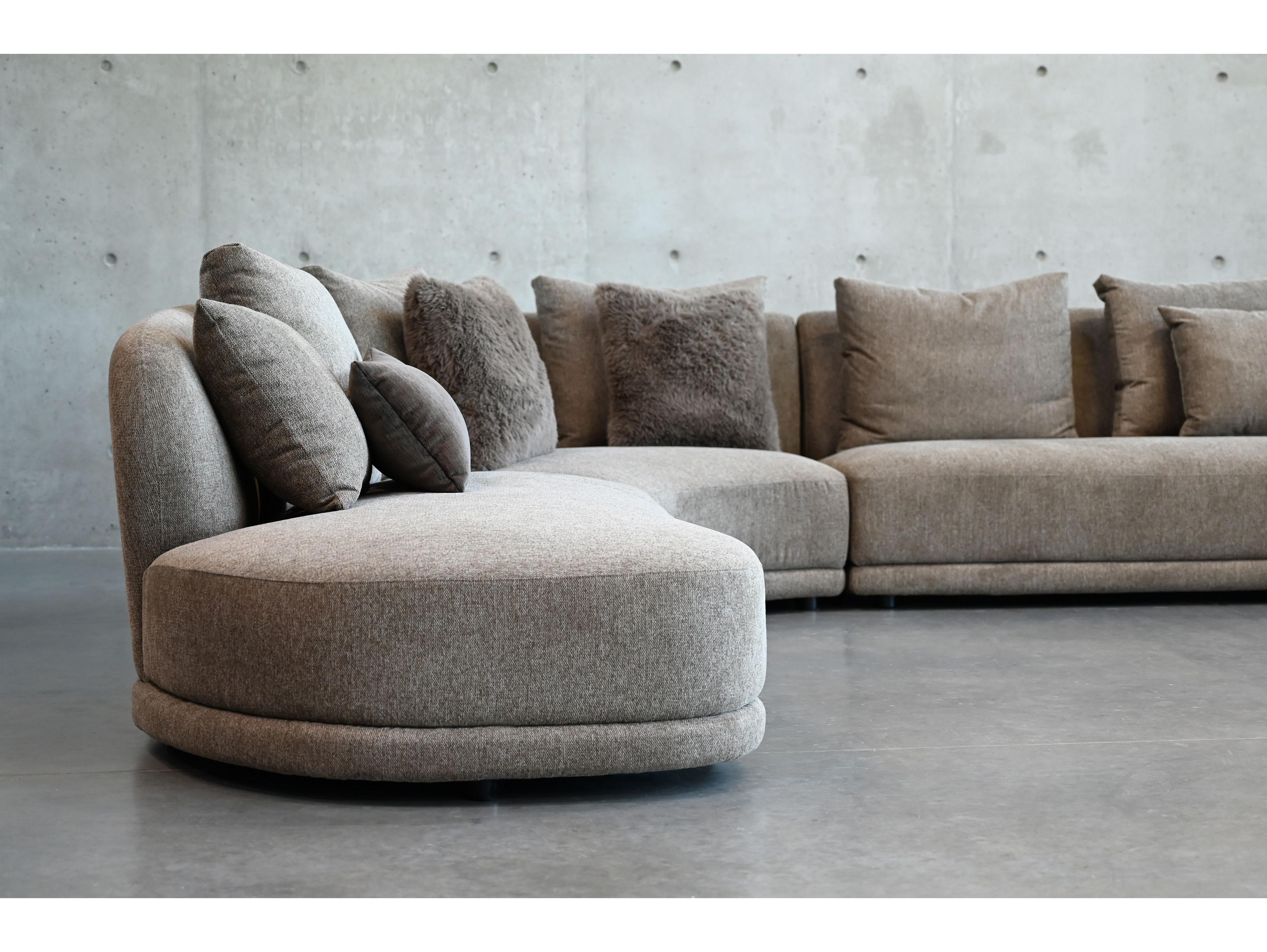 Mobital Voltaire Brown Right Side Facing Upholstered Sectional Sofa