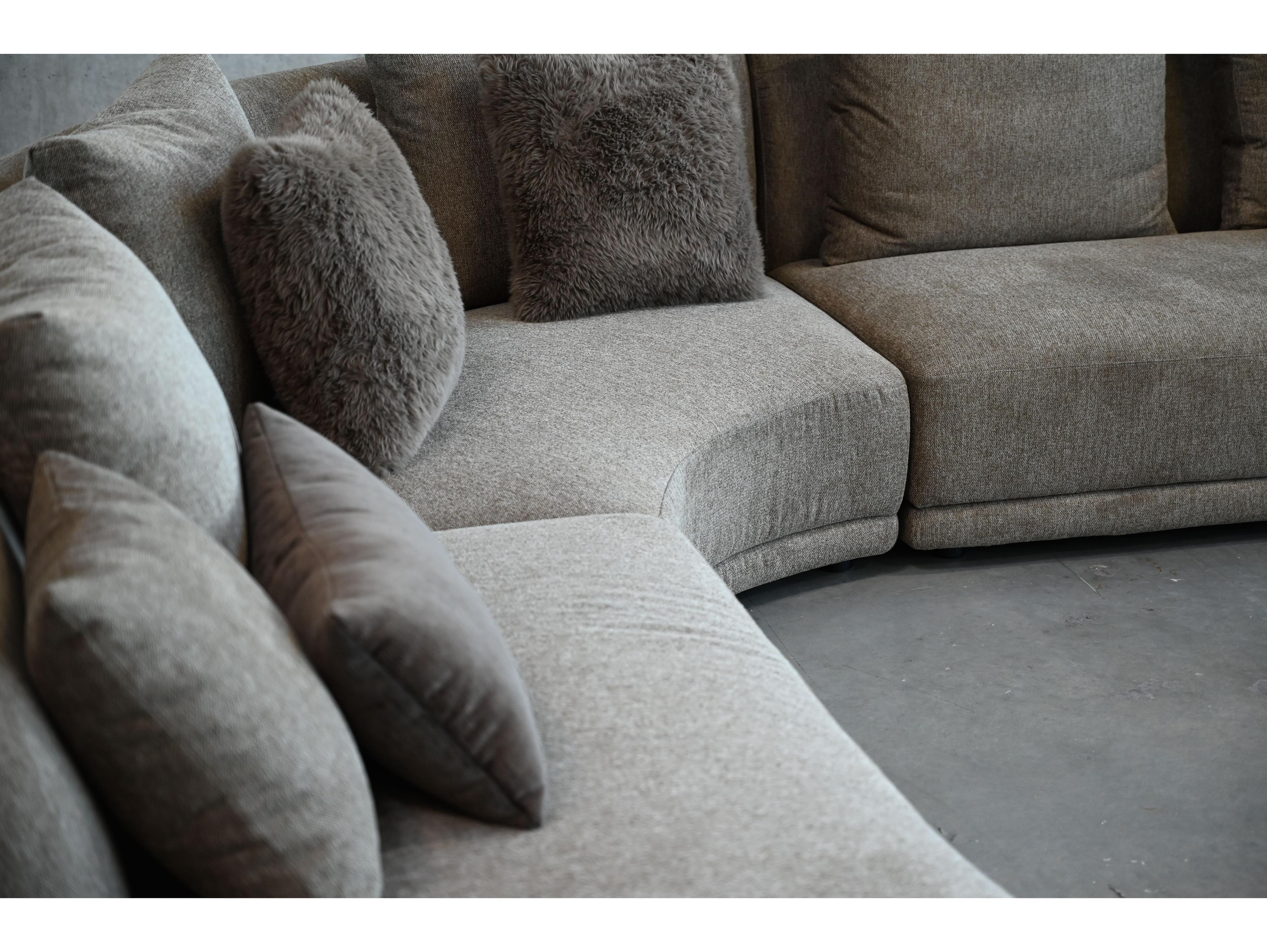 Mobital Voltaire Brown Right Side Facing Upholstered Sectional Sofa