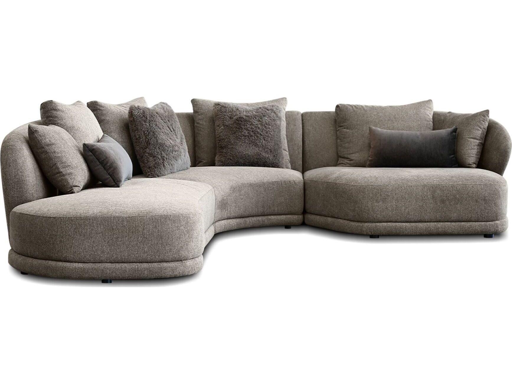 Mobital Voltaire Brown Right Side Facing Upholstered Sectional Sofa