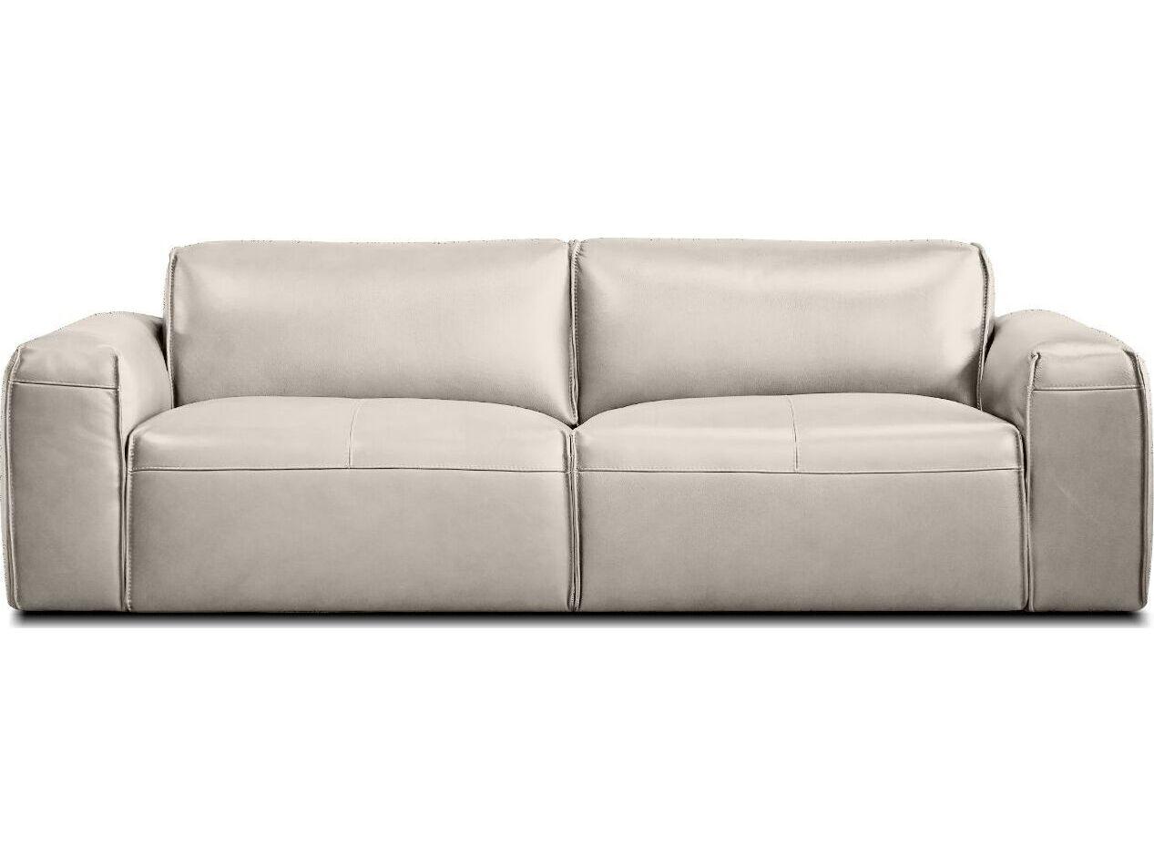 Mobital Boone Beige Leather Sofa