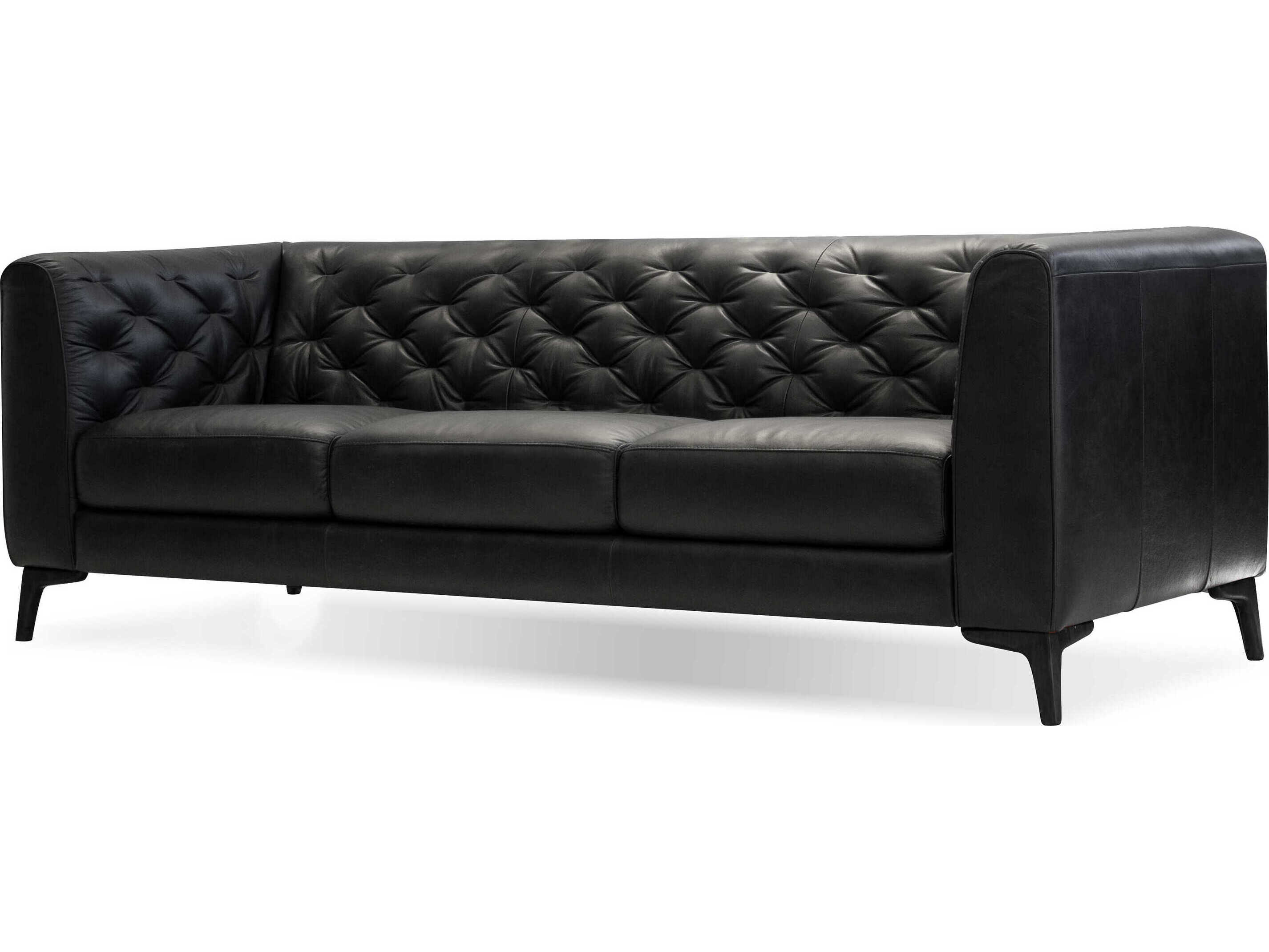 Mobital Dalton Antique Black Leather Sofa