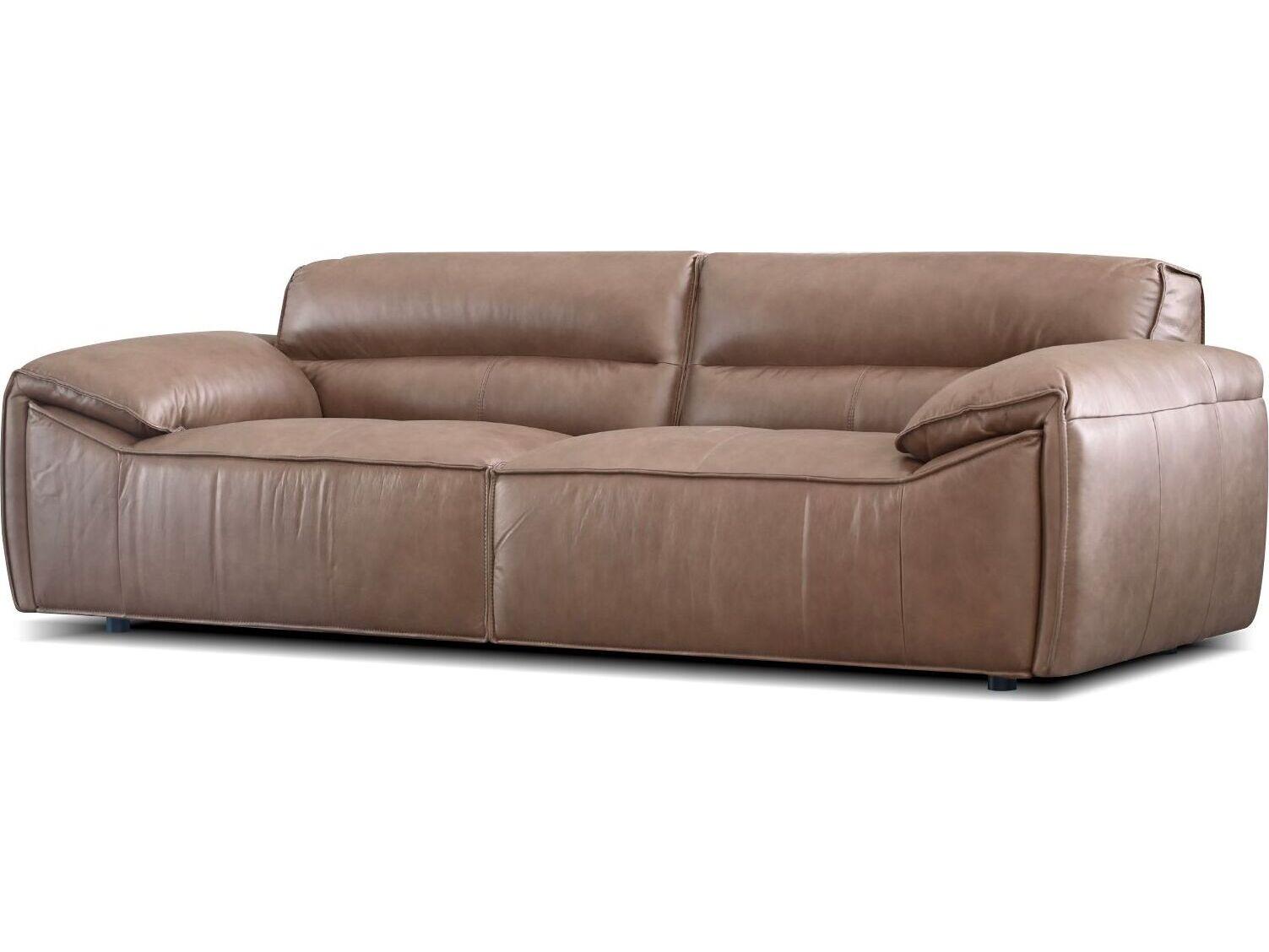 Mobital Osta Cacao Brown Sauvage Leather Sofa