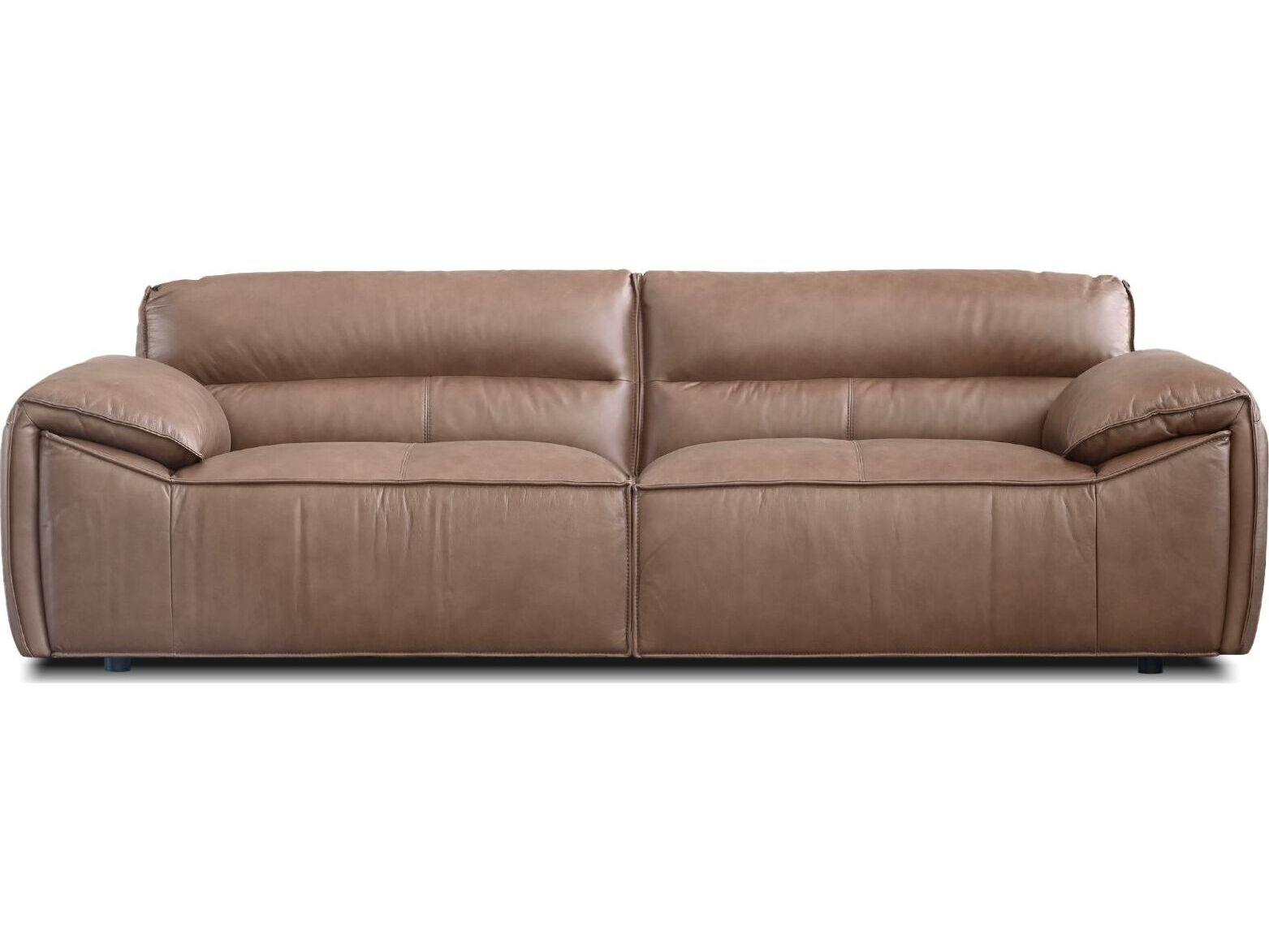 Mobital Osta Cacao Brown Sauvage Leather Sofa