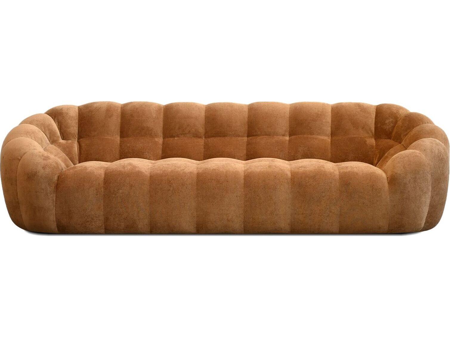 Mobital Puffin Toffee Chenille Fabric Brown Upholstered Sofa