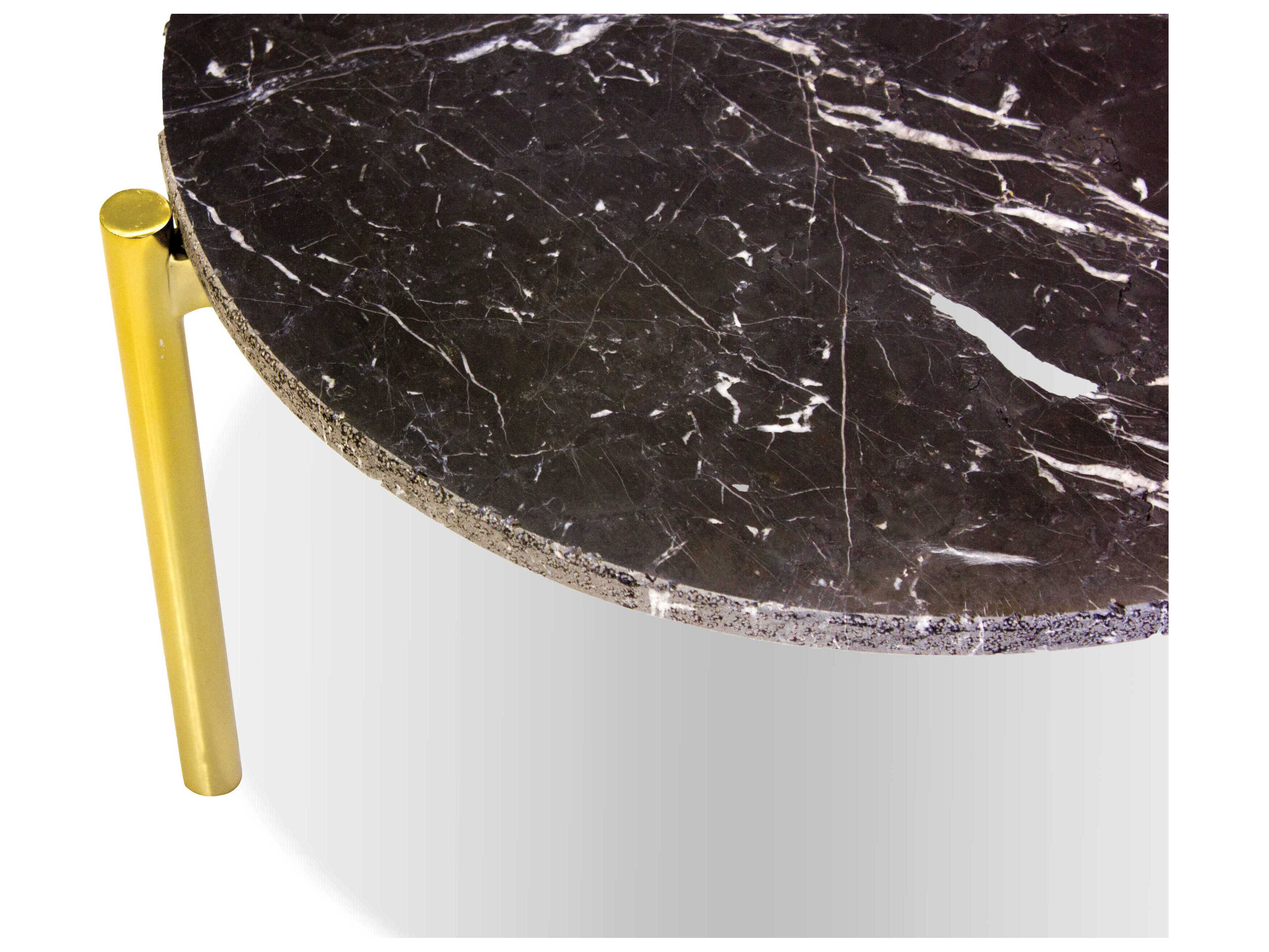Mobital Atlas Round Marble Black Gold Coffee Table