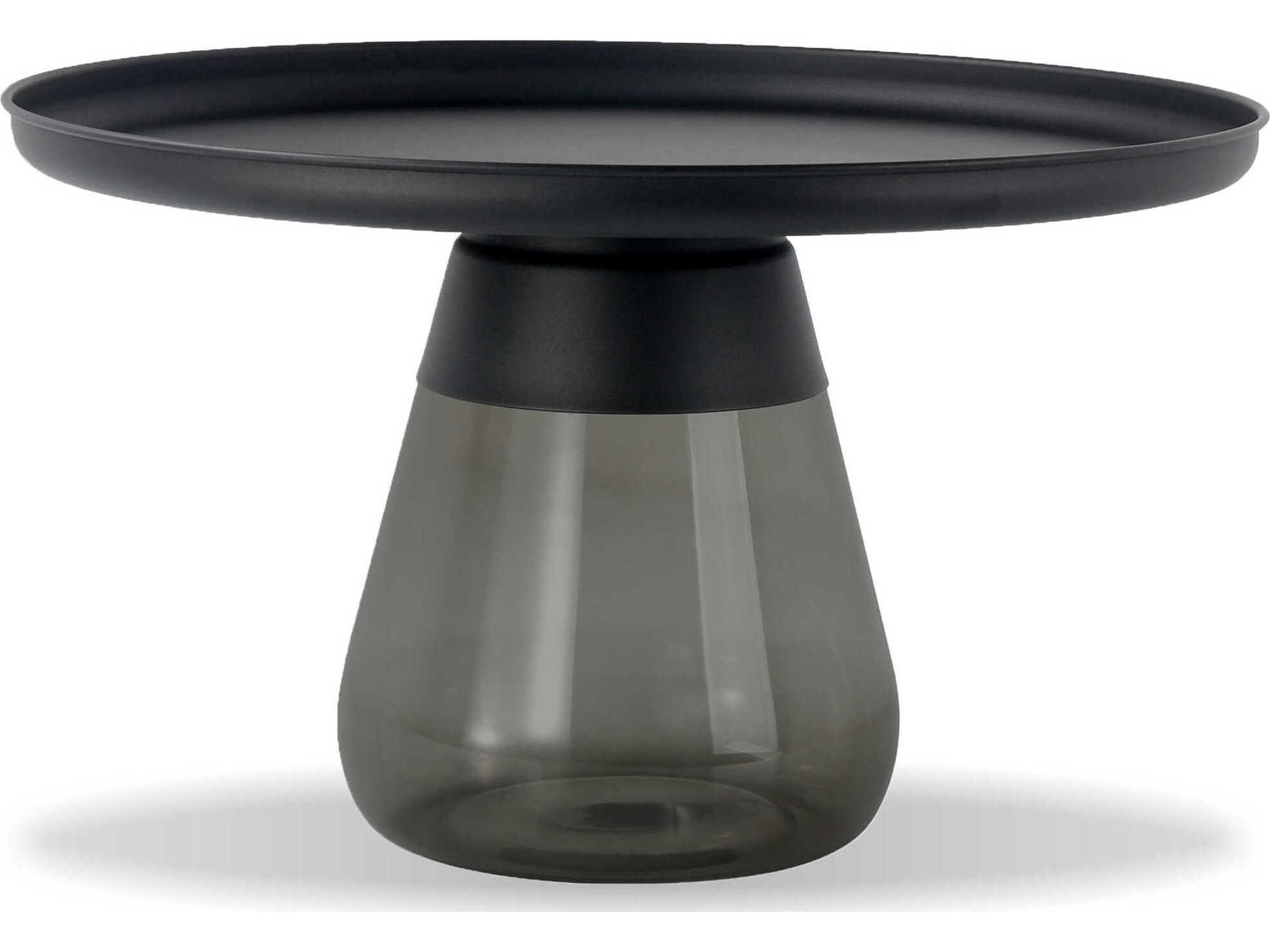 Mobital Duverre Round Metal Matte Black Smoke Coffee Table