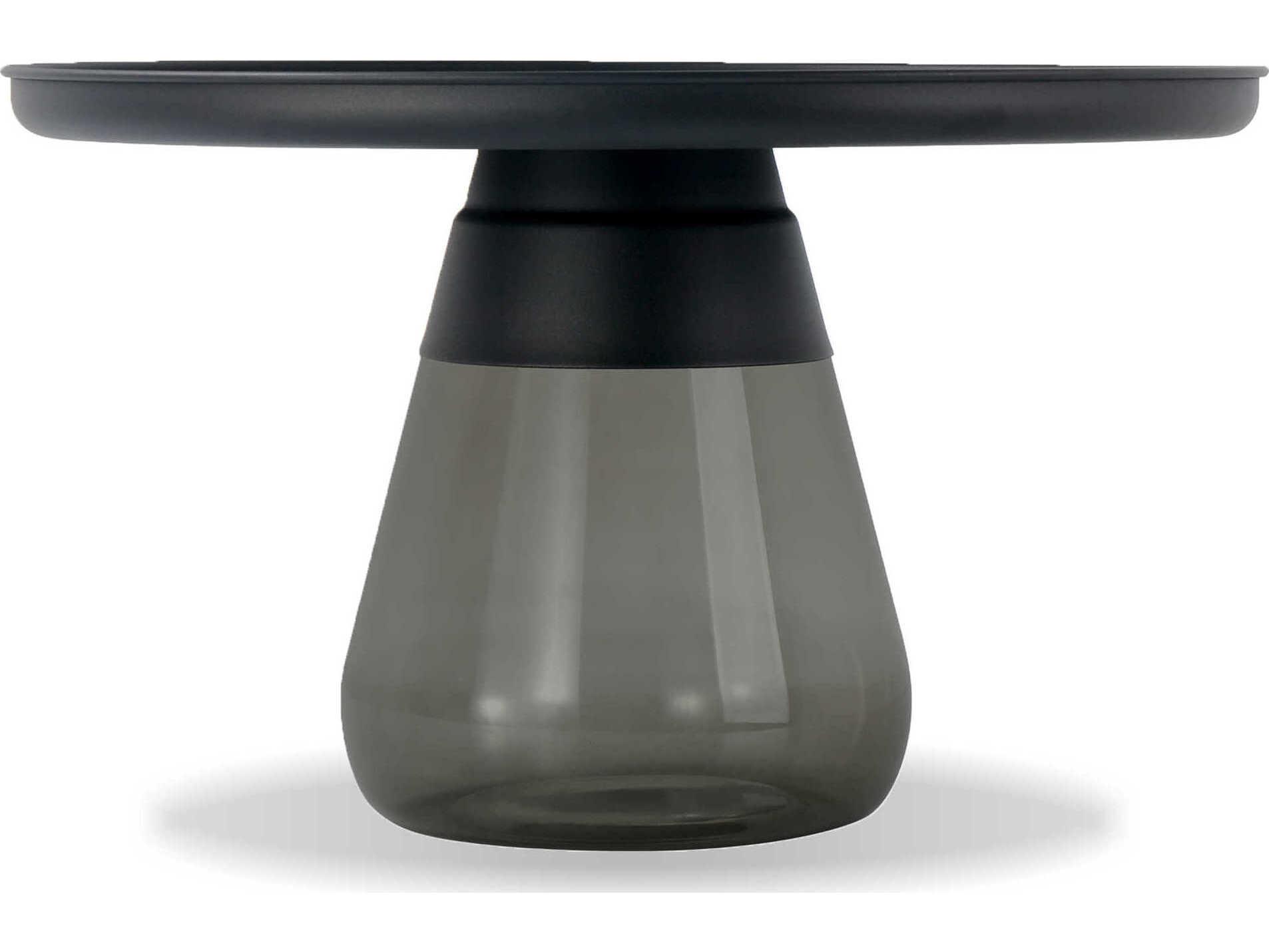 Mobital Duverre Round Metal Matte Black Smoke Coffee Table