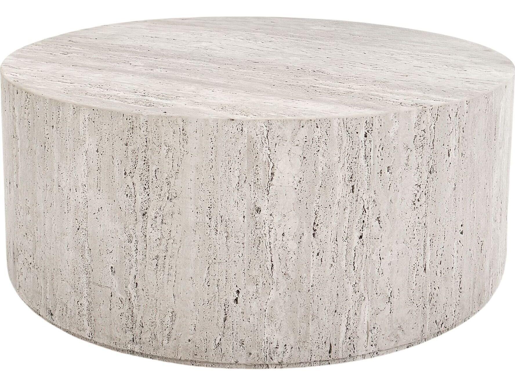 Mobital Post Round Stone Coffee Table