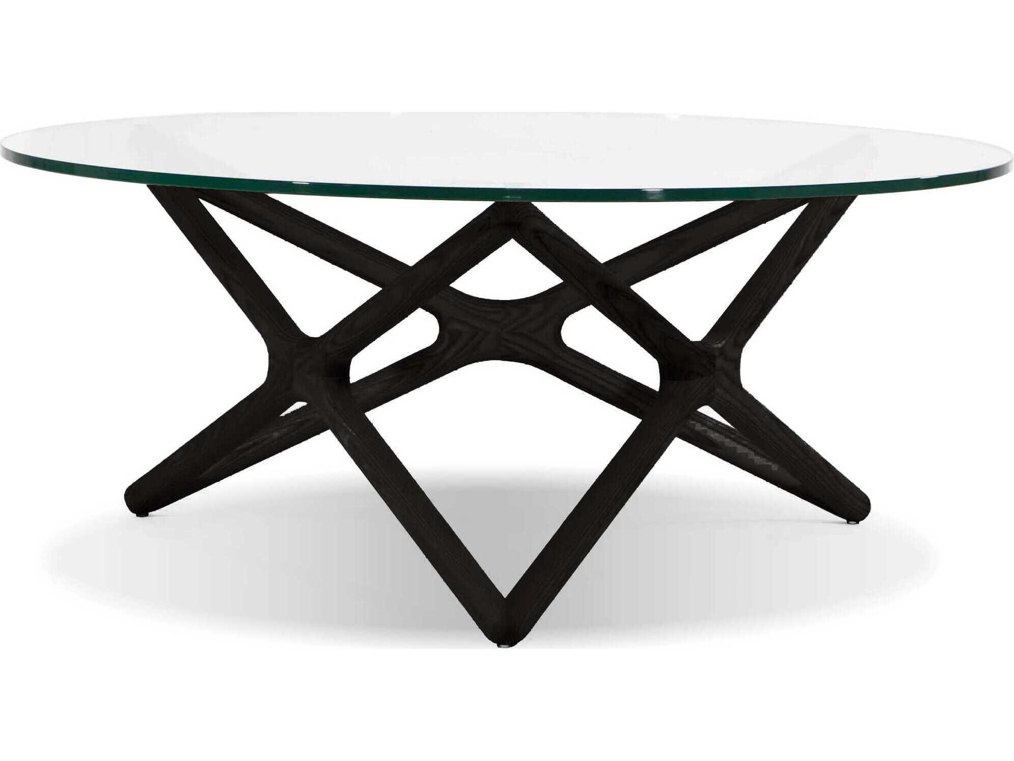 Mobital Quasar Round Glass Black Coffee Table