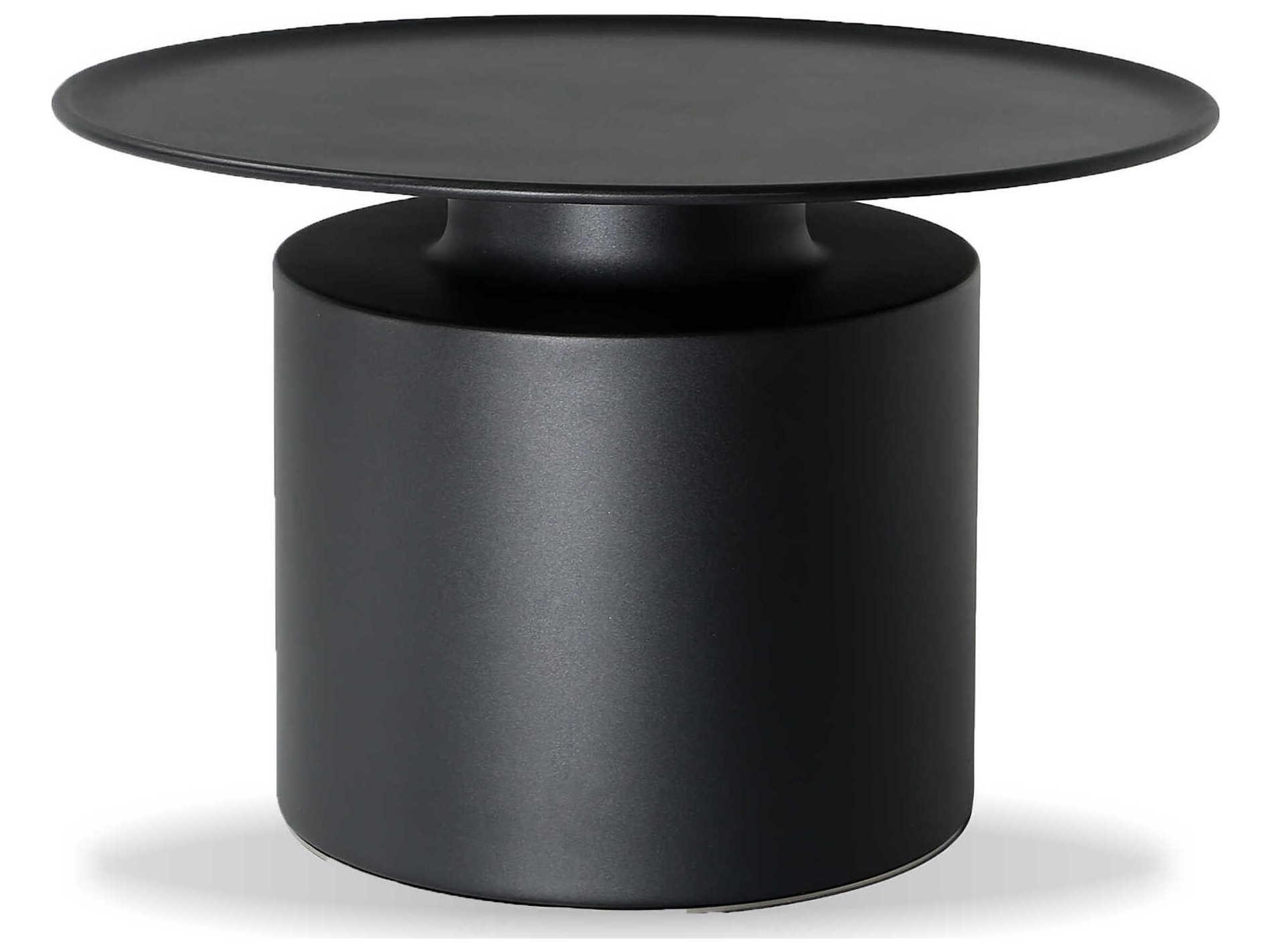 Mobital Rook Round Metal Black Coffee Table