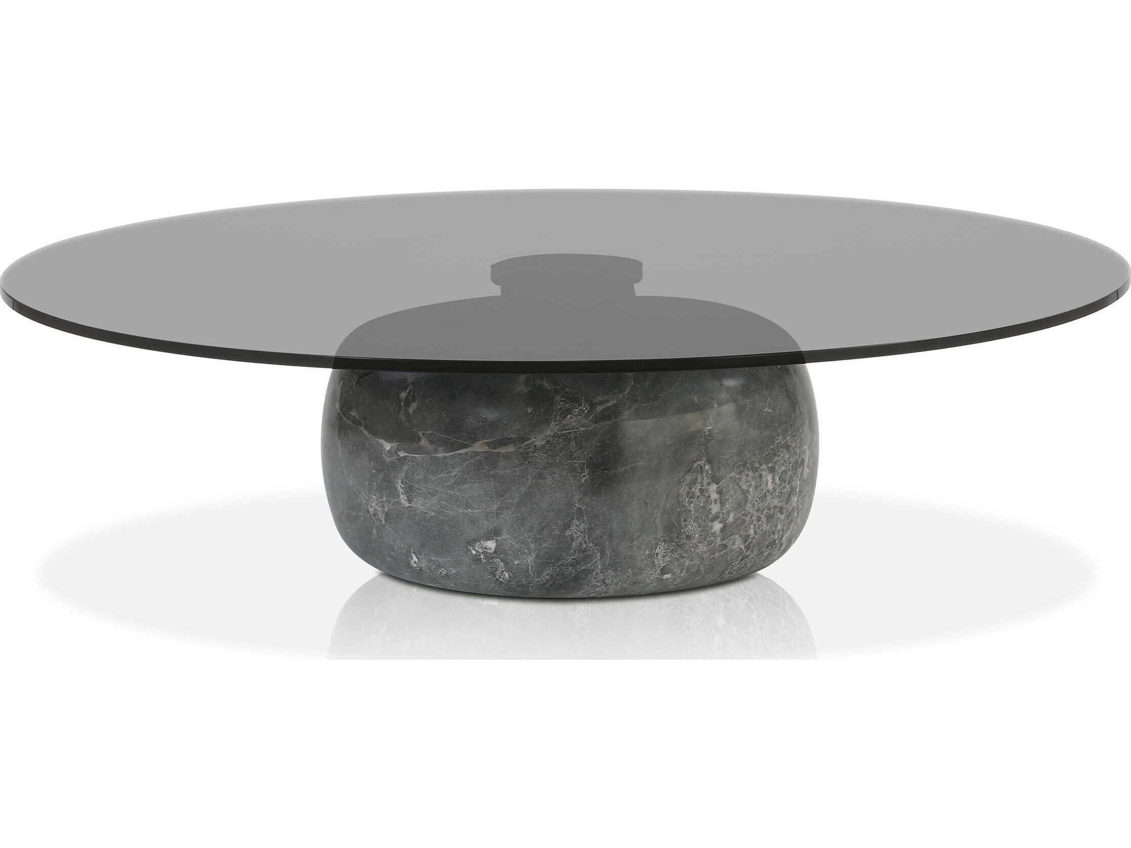 Mobital Skip Round Glass Smoke Coffee Table