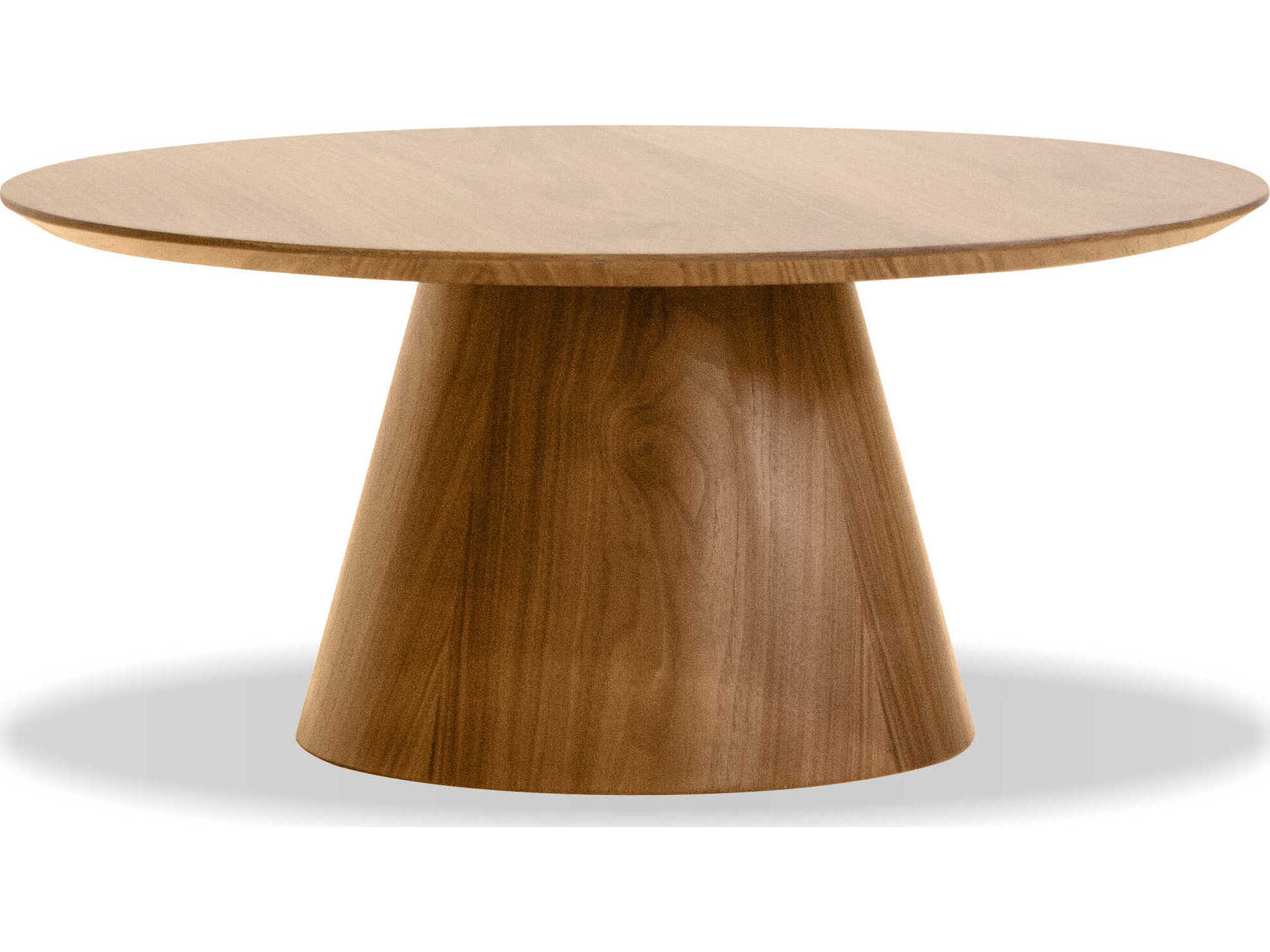 Mobital Tower Round Wood Natural Walnut Coffee Table