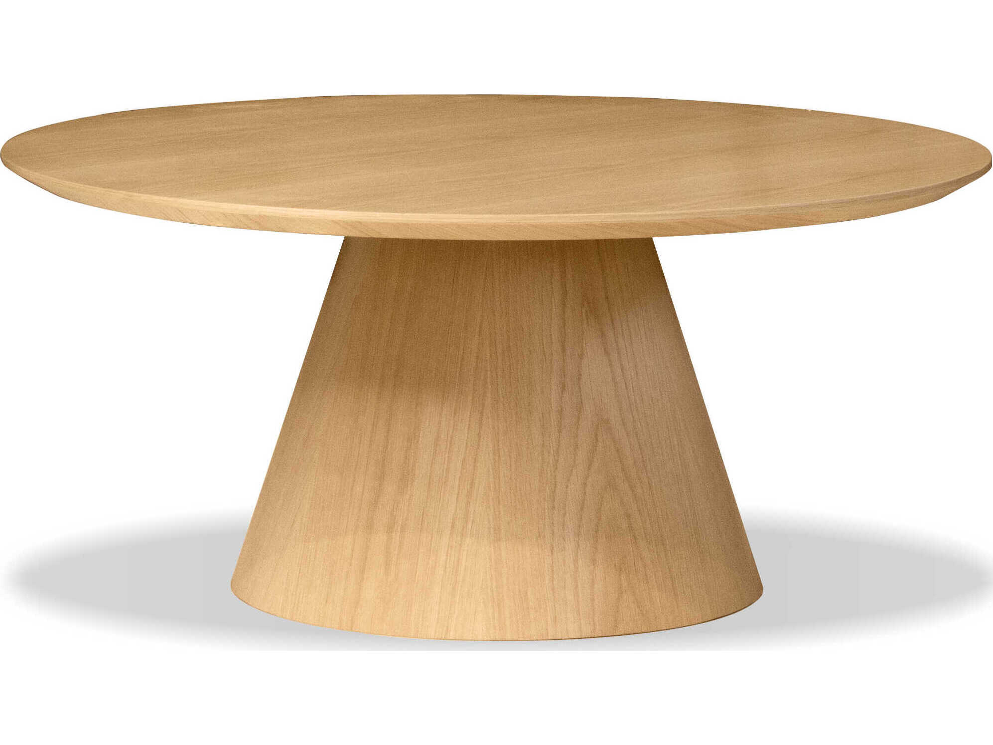Mobital Tower Round Wood White Oak End Table