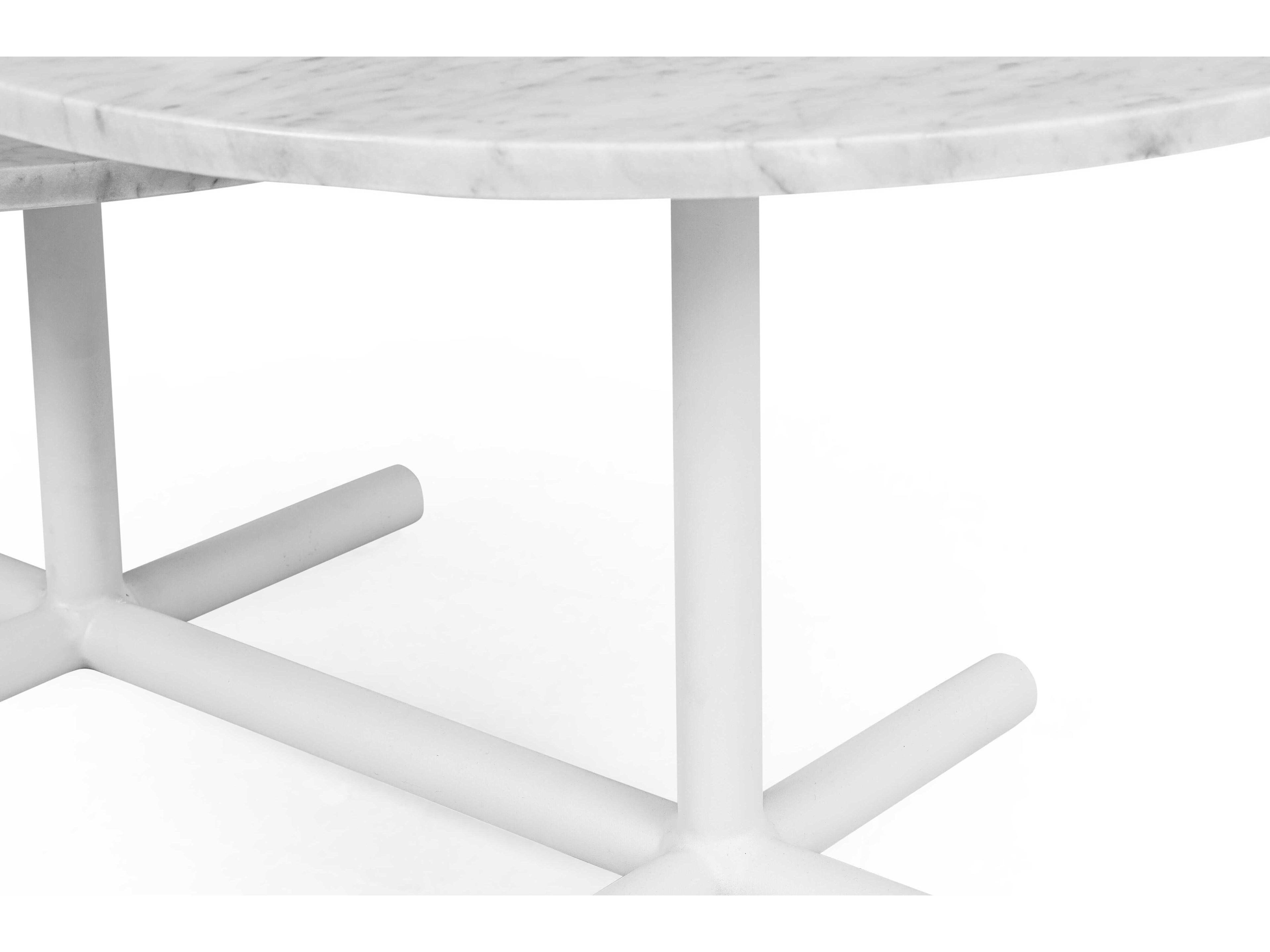 Mobital X And O Round Marble White Coffee Table