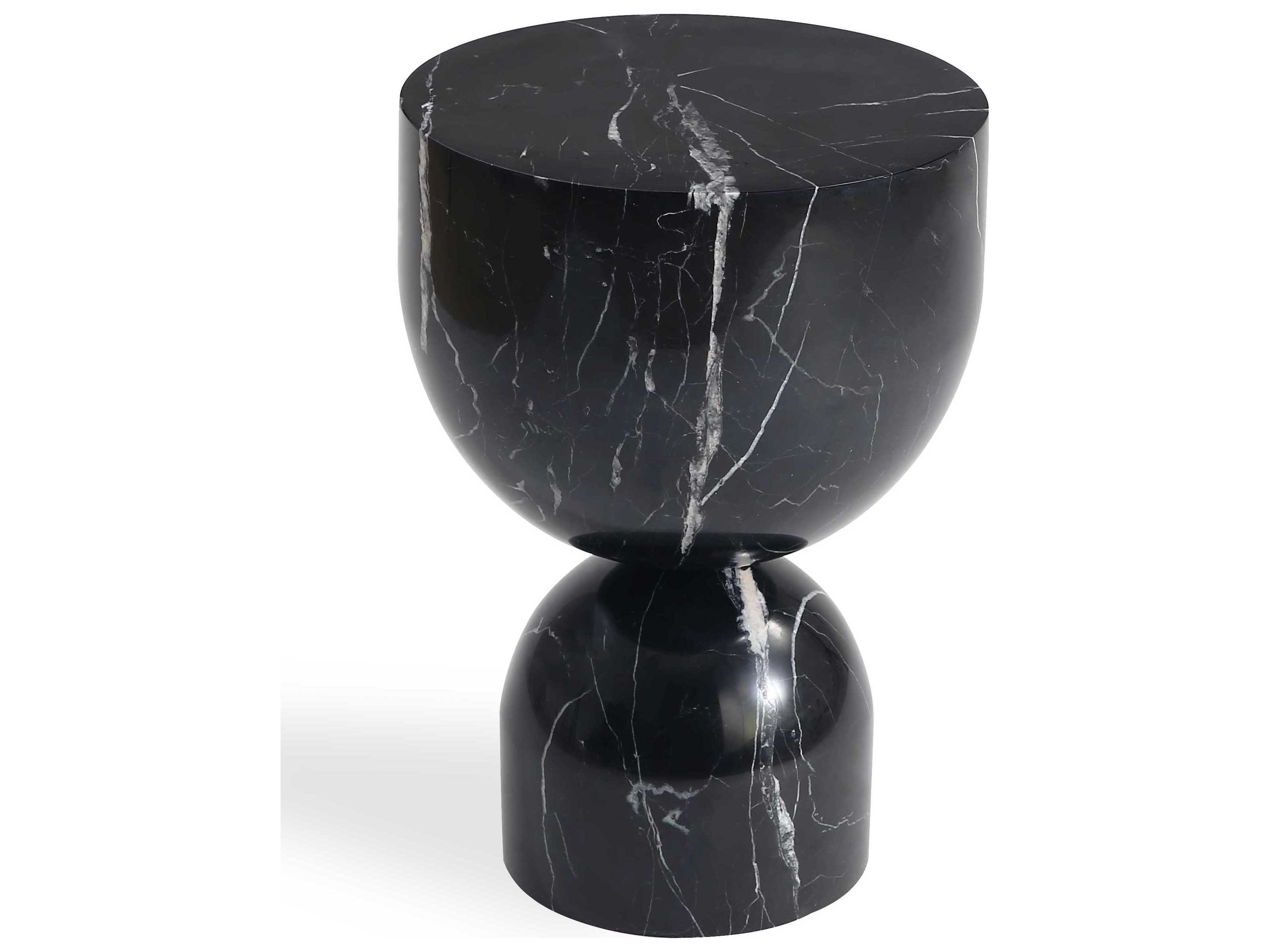 Mobital Apothecary Round Marble Black End Table