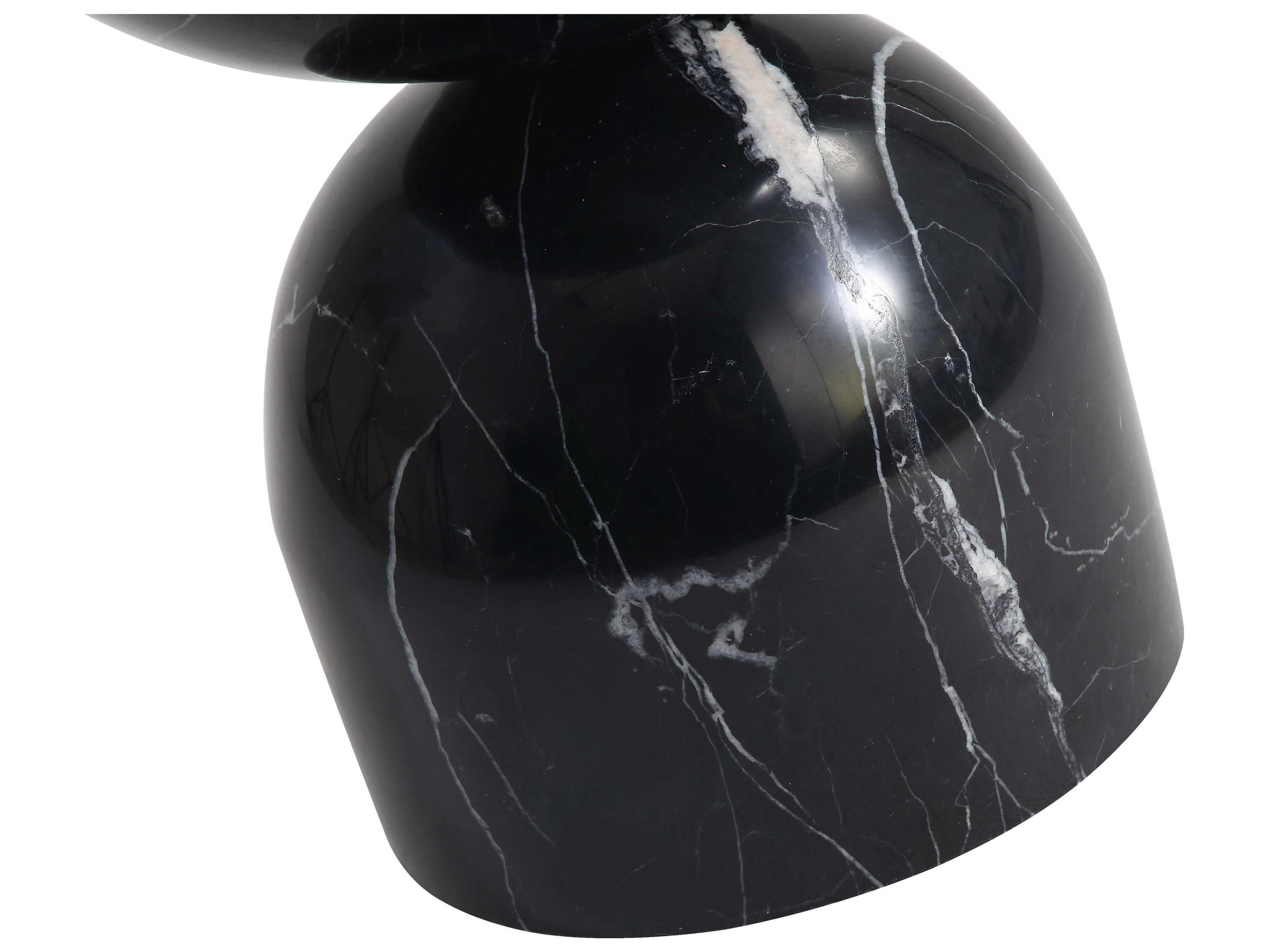 Mobital Apothecary Round Marble Black End Table