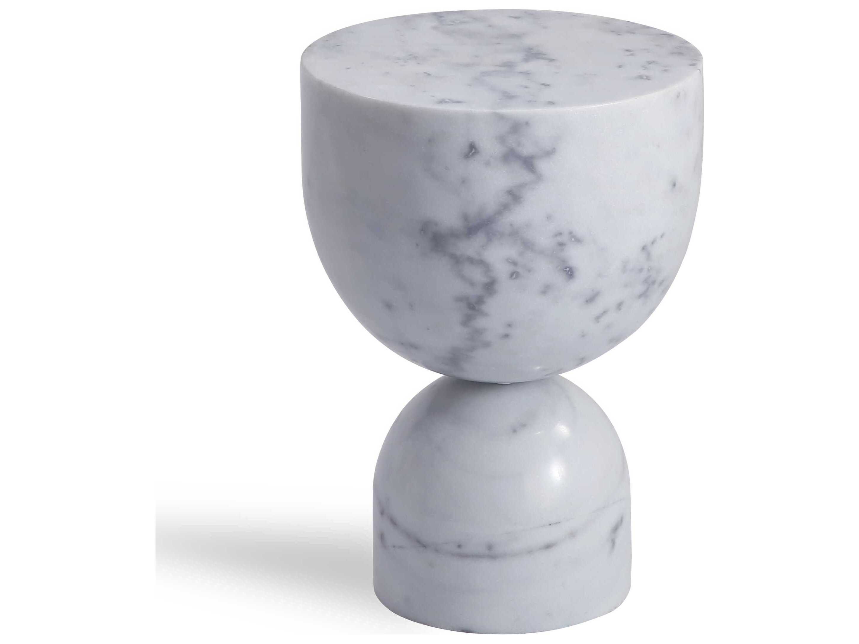 Mobital Apothecary Round Marble White End Table