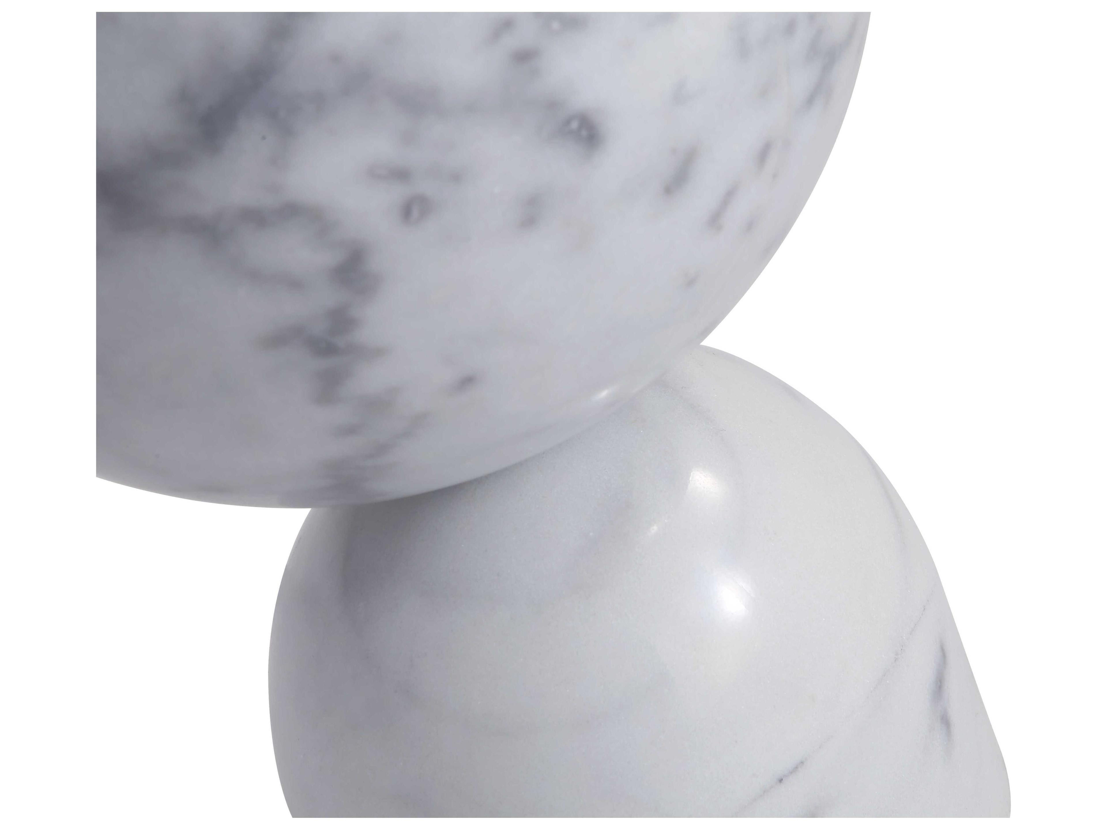 Mobital Apothecary Round Marble White End Table