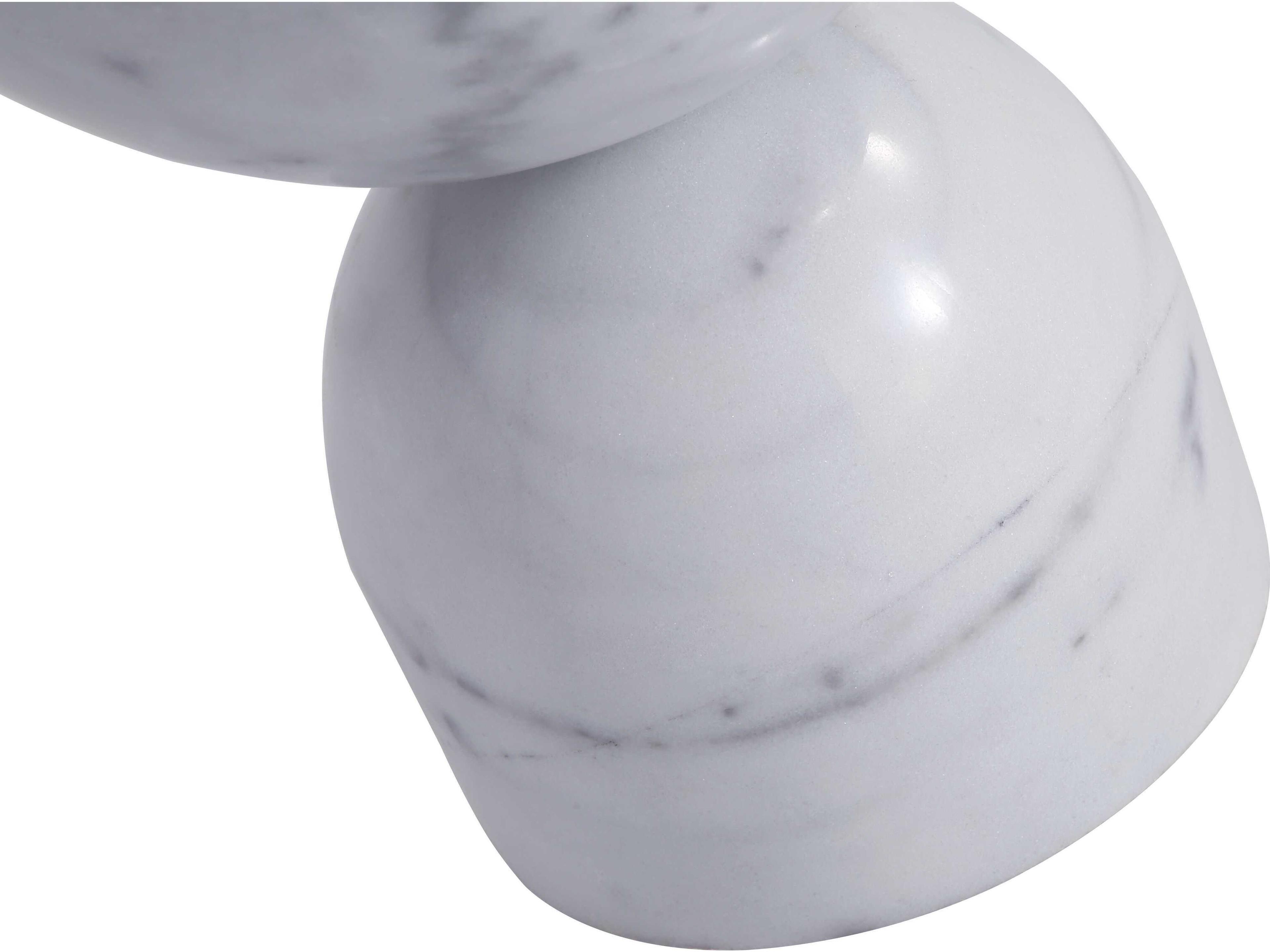 Mobital Apothecary Round Marble White End Table