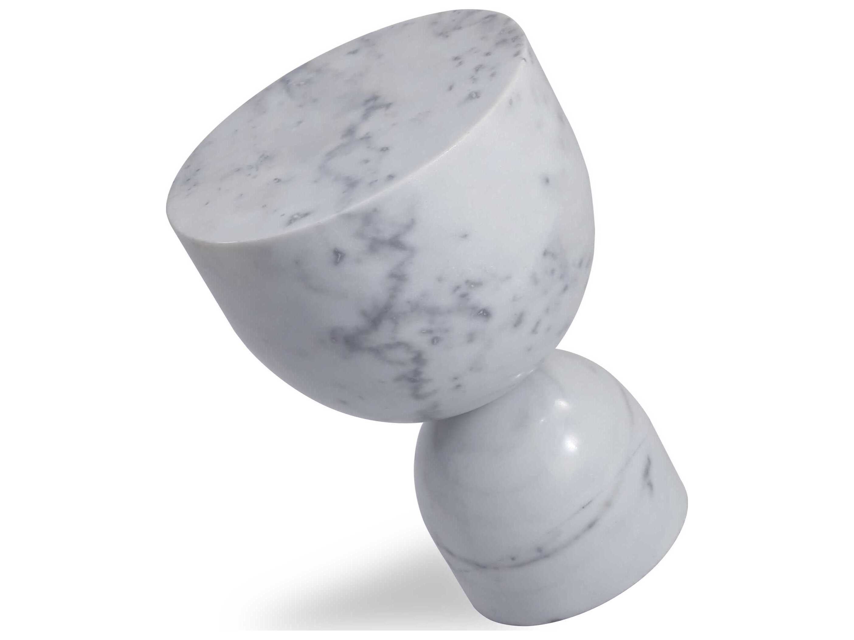 Mobital Apothecary Round Marble White End Table