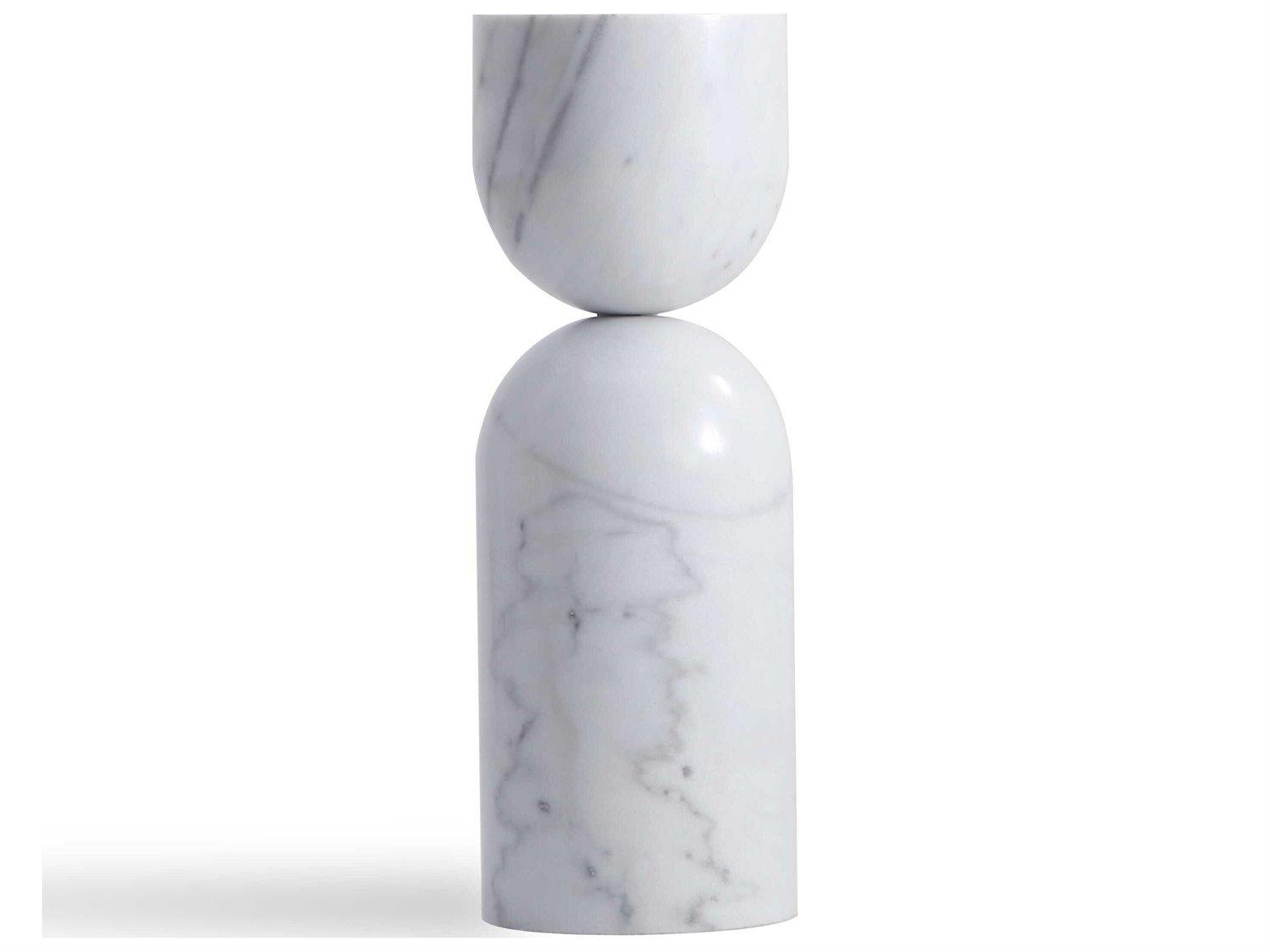 Mobital Apothecary Round Marble White End Table