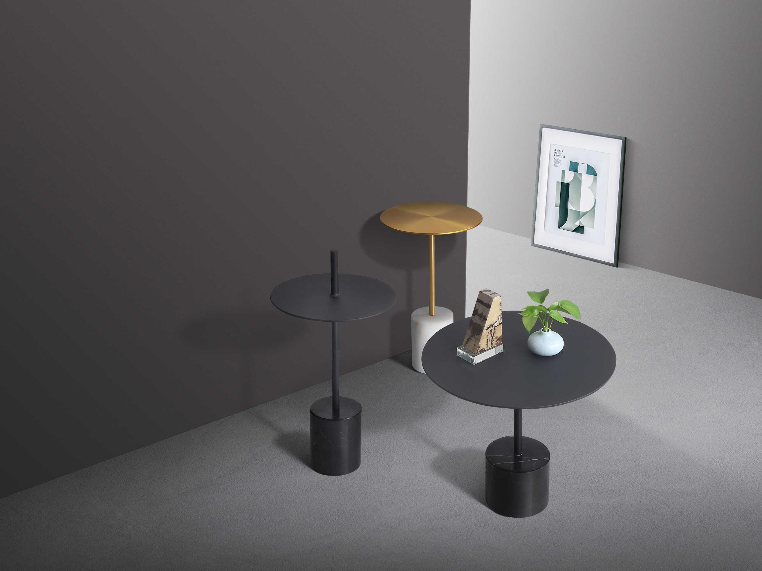 Mobital Circulo Round Metal Black End Table