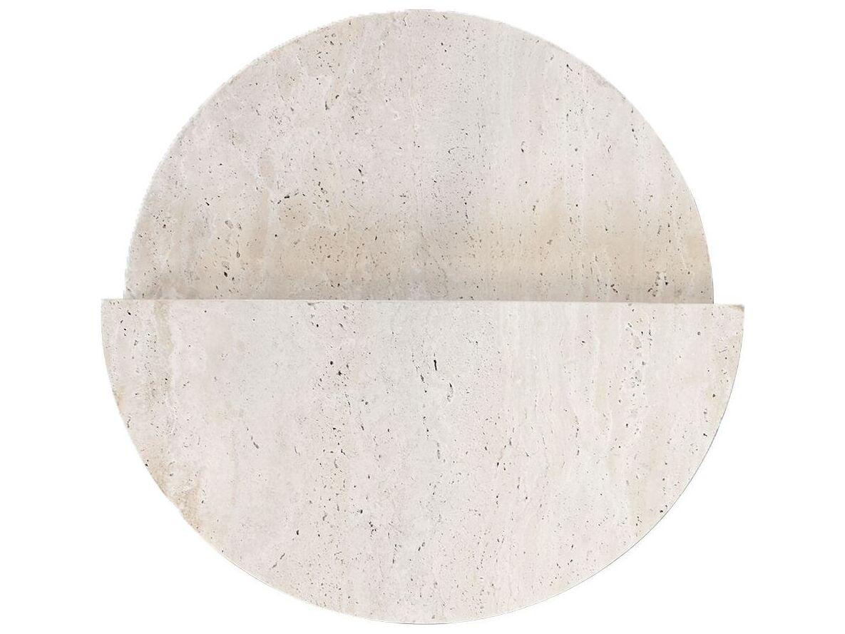 Mobital Elio Round Travertine Marble End Table