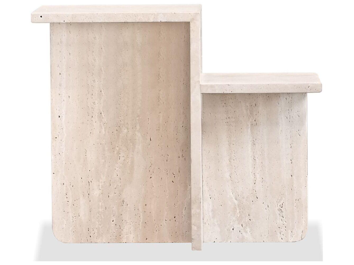 Mobital Elli Travertine Marble End Table