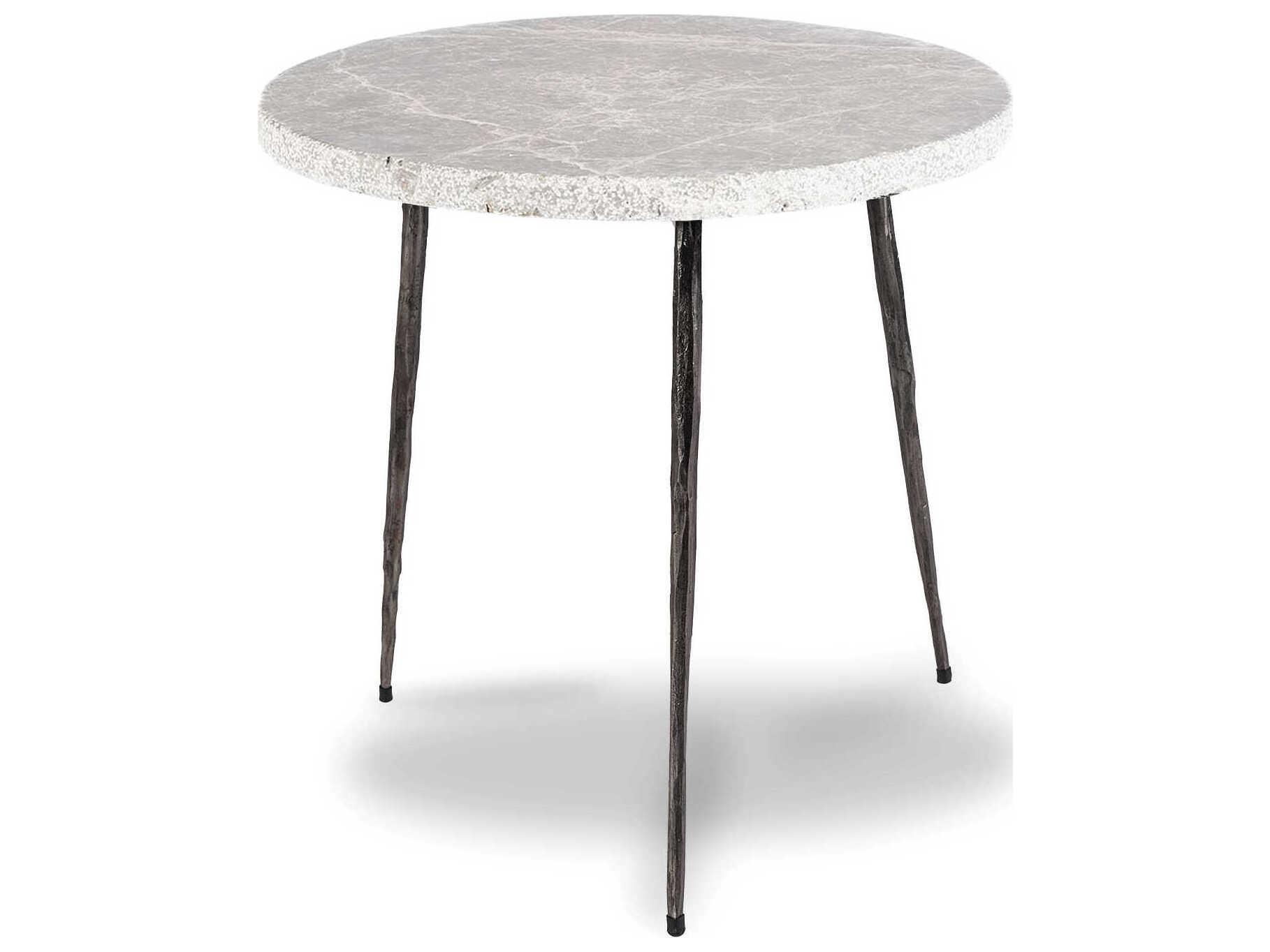 Mobital Kaii Round Marble Grey End Table