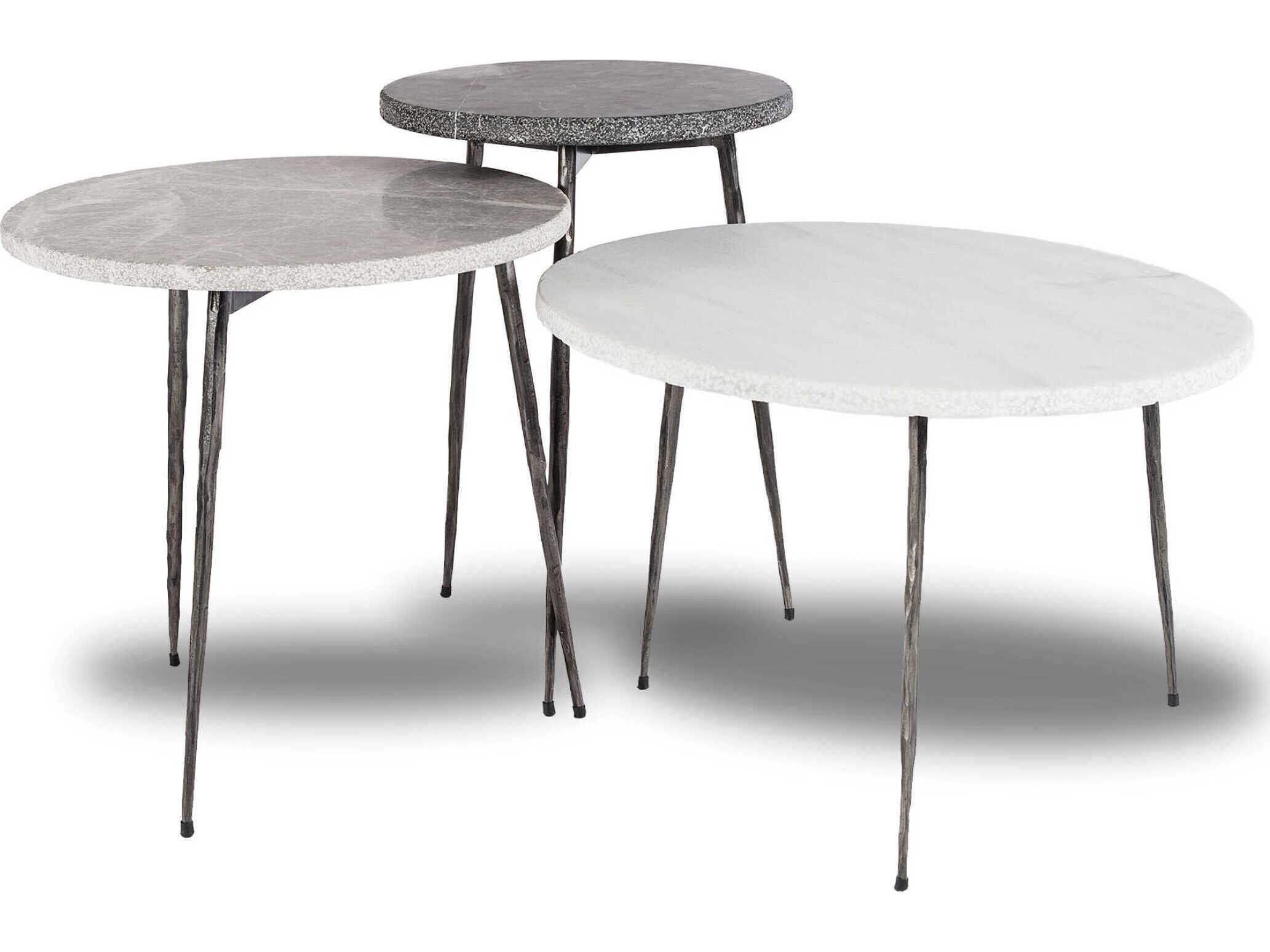 Mobital Kaii Round Marble Grey End Table