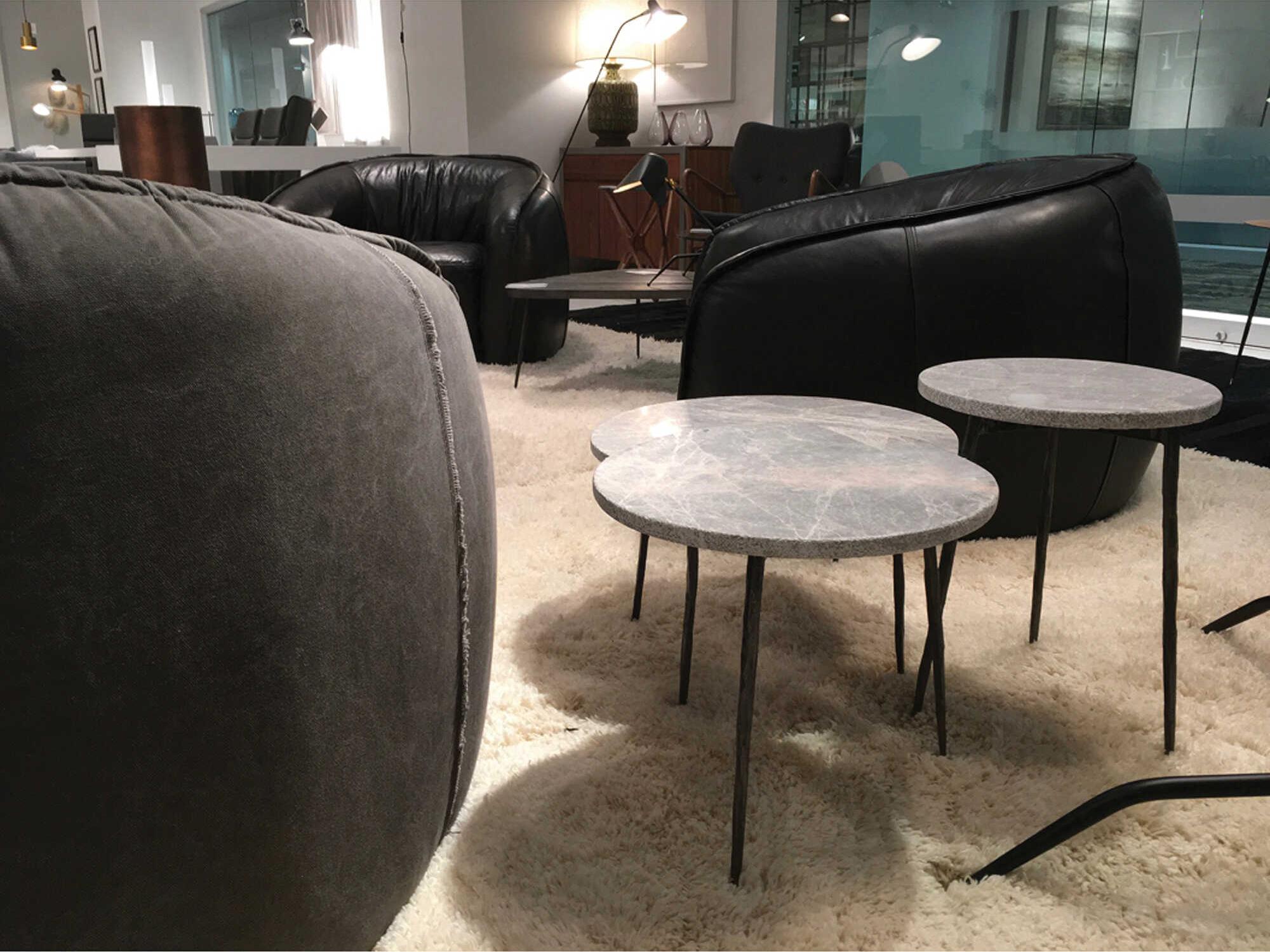 Mobital Kaii Round Marble Grey End Table