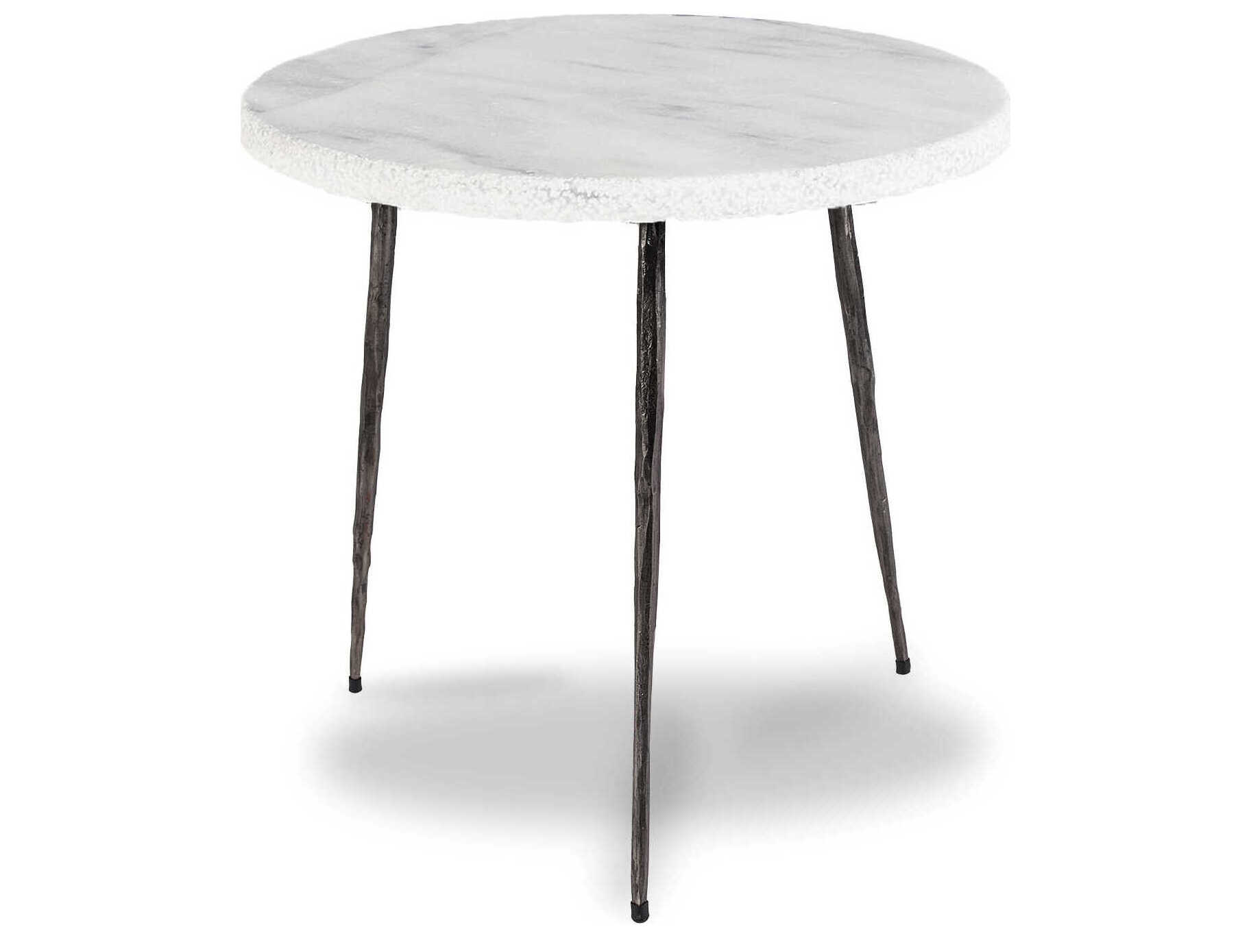 Mobital Kaii Round Marble White End Table