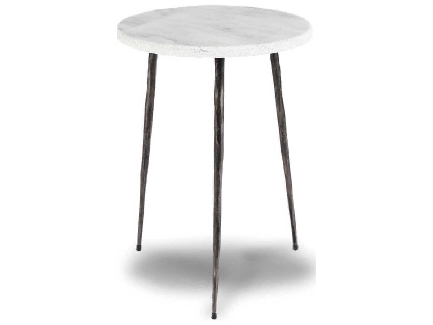 Mobital Kaii Round Marble White End Table